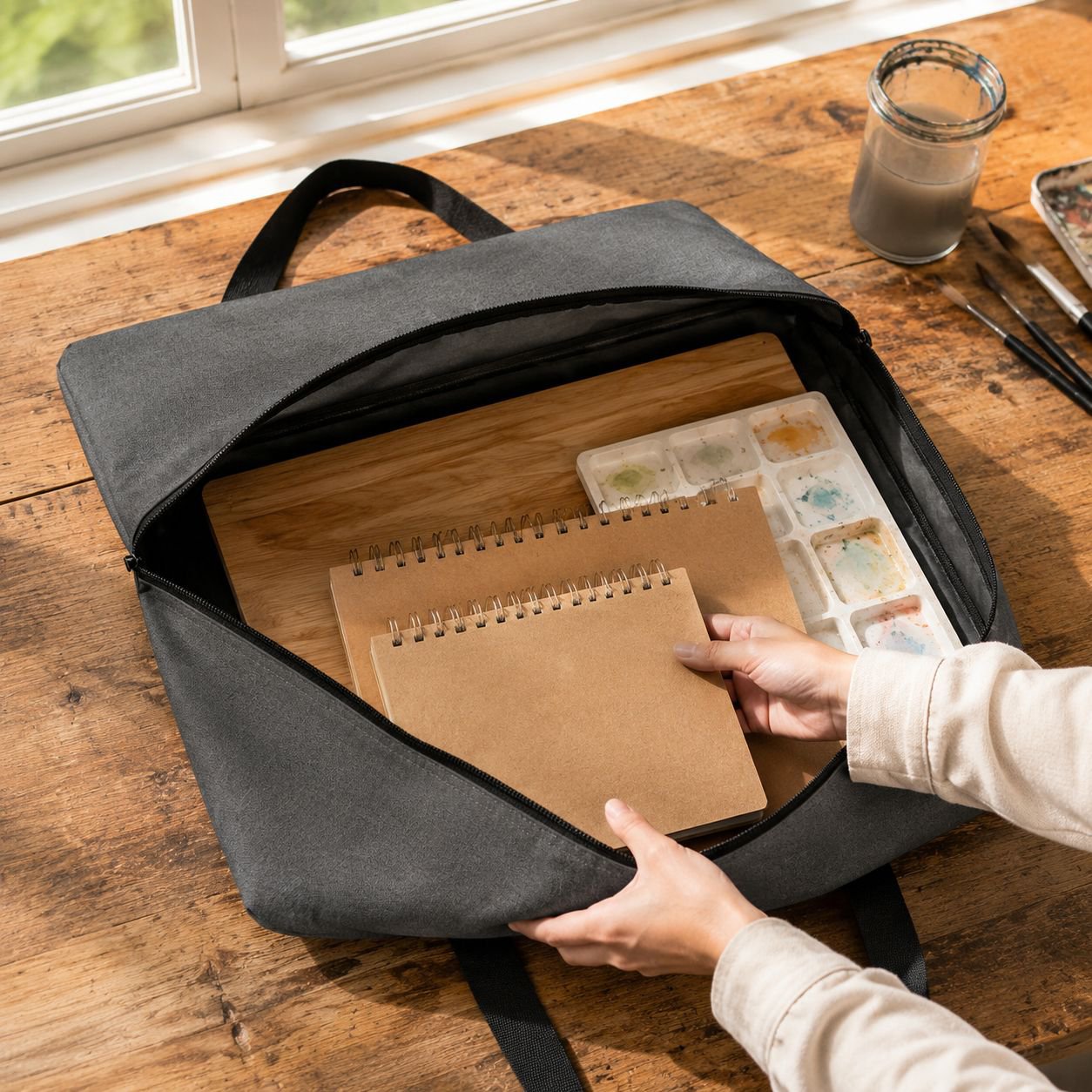 Portable Art Exam Handheld Drawing Board Bag front view