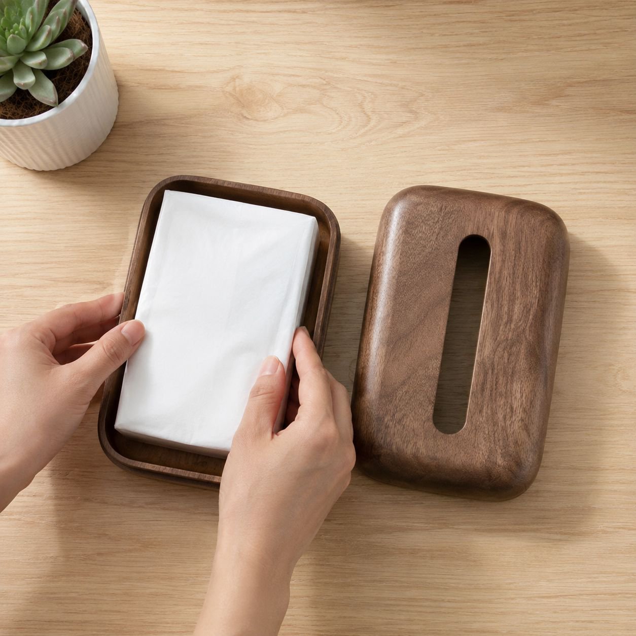 Modern luxury napkin box with sleek design