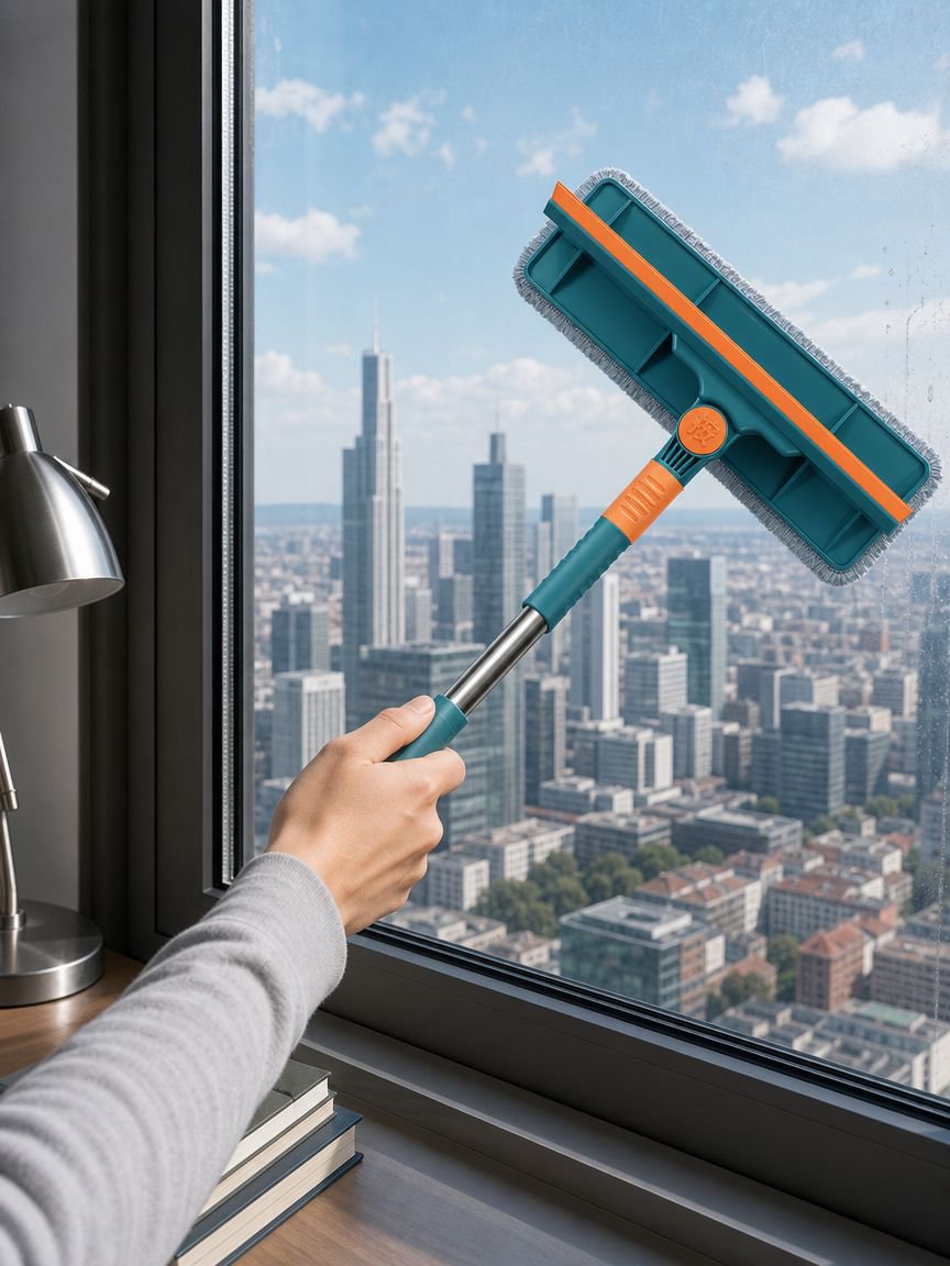 Sicheres Fensterputzen an schwer erreichbaren Stellen