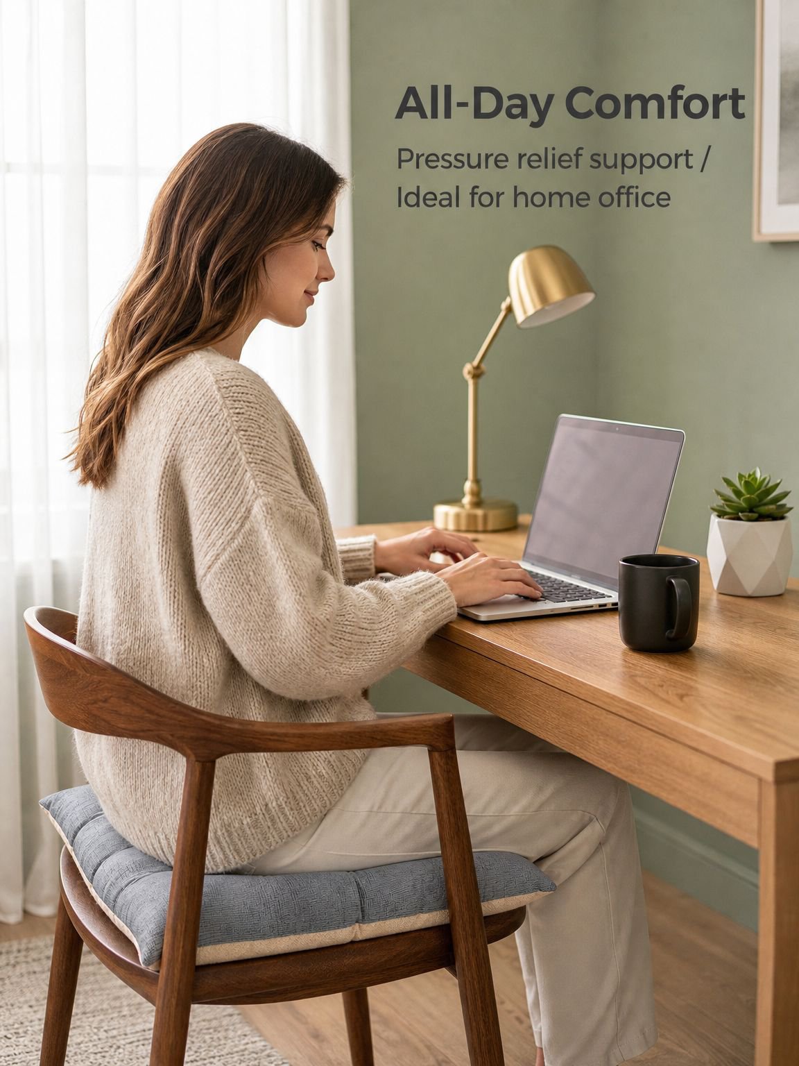 Cotton and linen thickened seat cushion