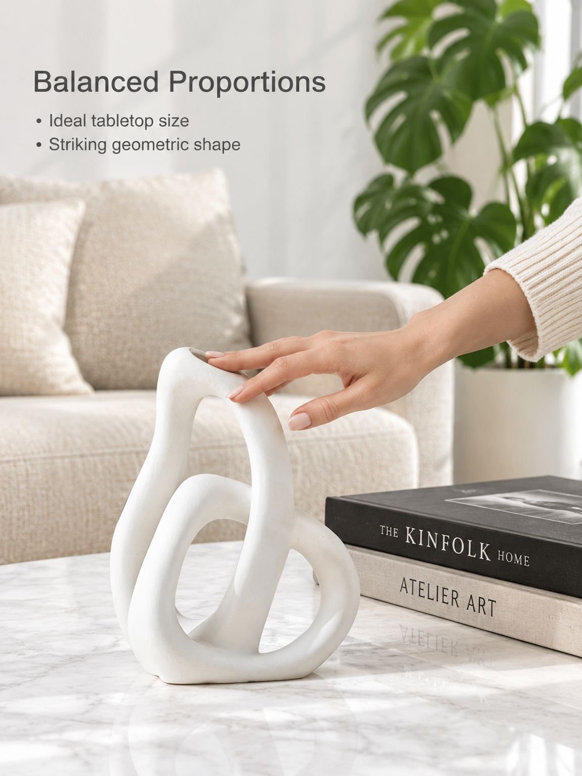 Minimalist crossed vase for dining table decor