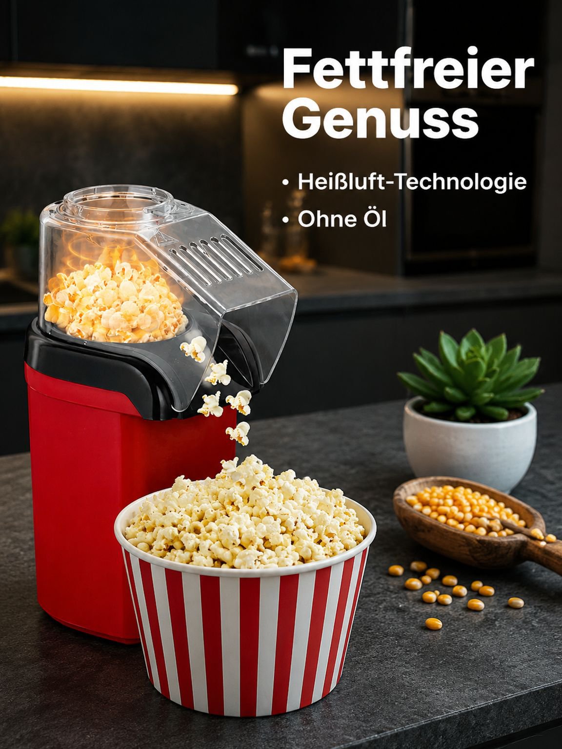 Ölfreie Heißluft-Popcornmaschine