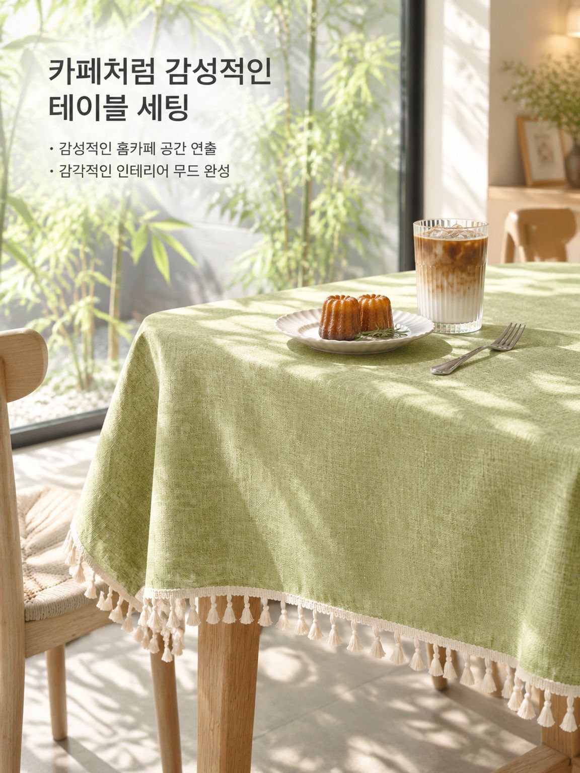 오염을 쉽게 닦아낼 수 있는 면·린넨 식탁보