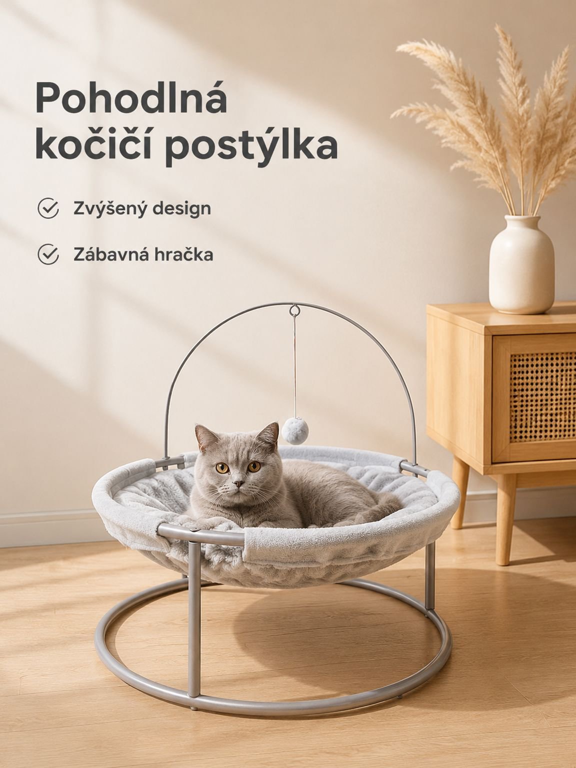 Houpací síť pro kočky, pelíšek pro kočky odolný proti vlhkosti