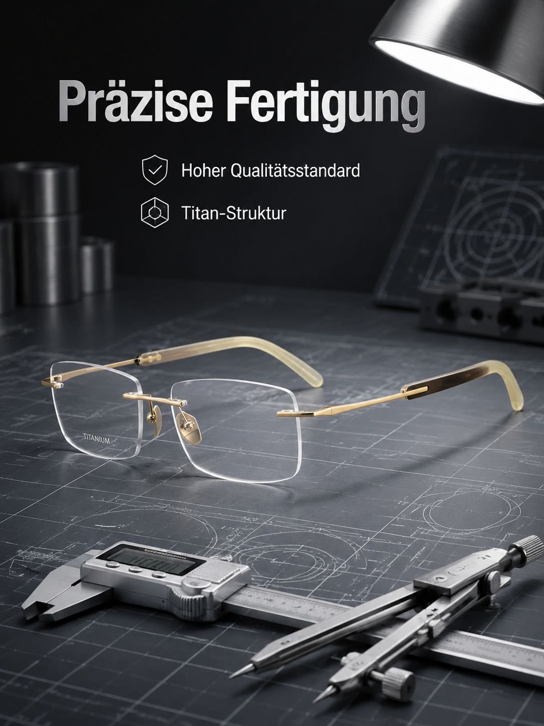 Hochwertige Lesebrille aus Horn mit flexiblen Bügeln
