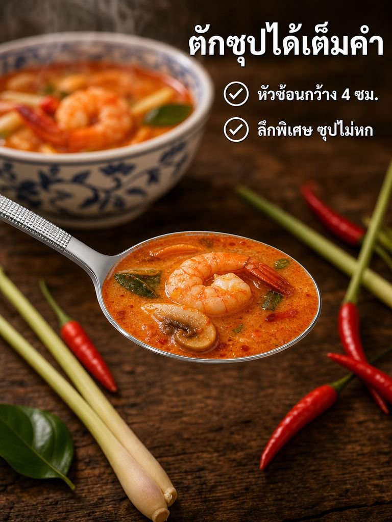ช้อนกินข้าวสแตนเลสขัดเงา