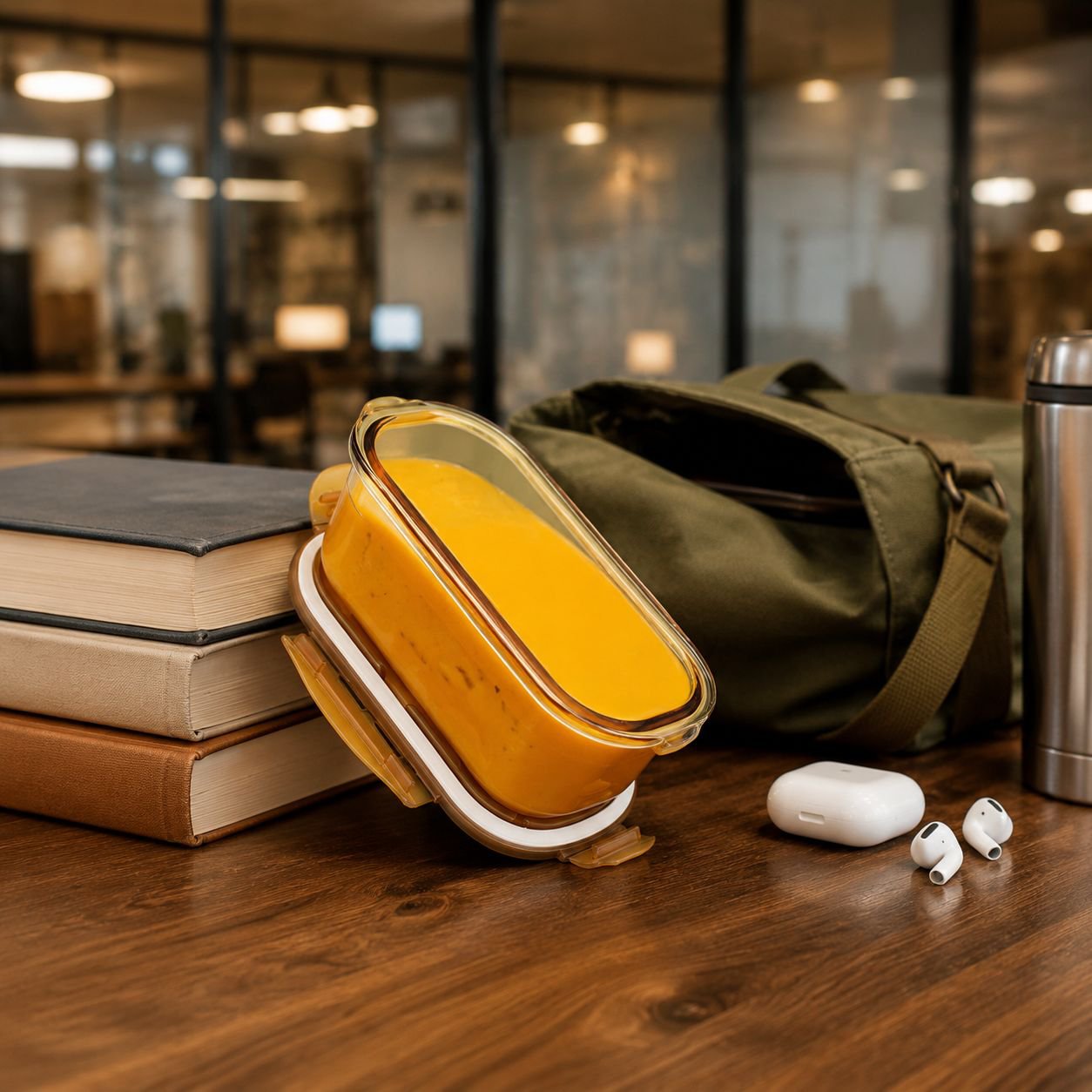 X23033101FA-[Must-have für den Fettabbau] Bernsteinfarbene, hochhitzebeständige Lunchbox mit hohem B