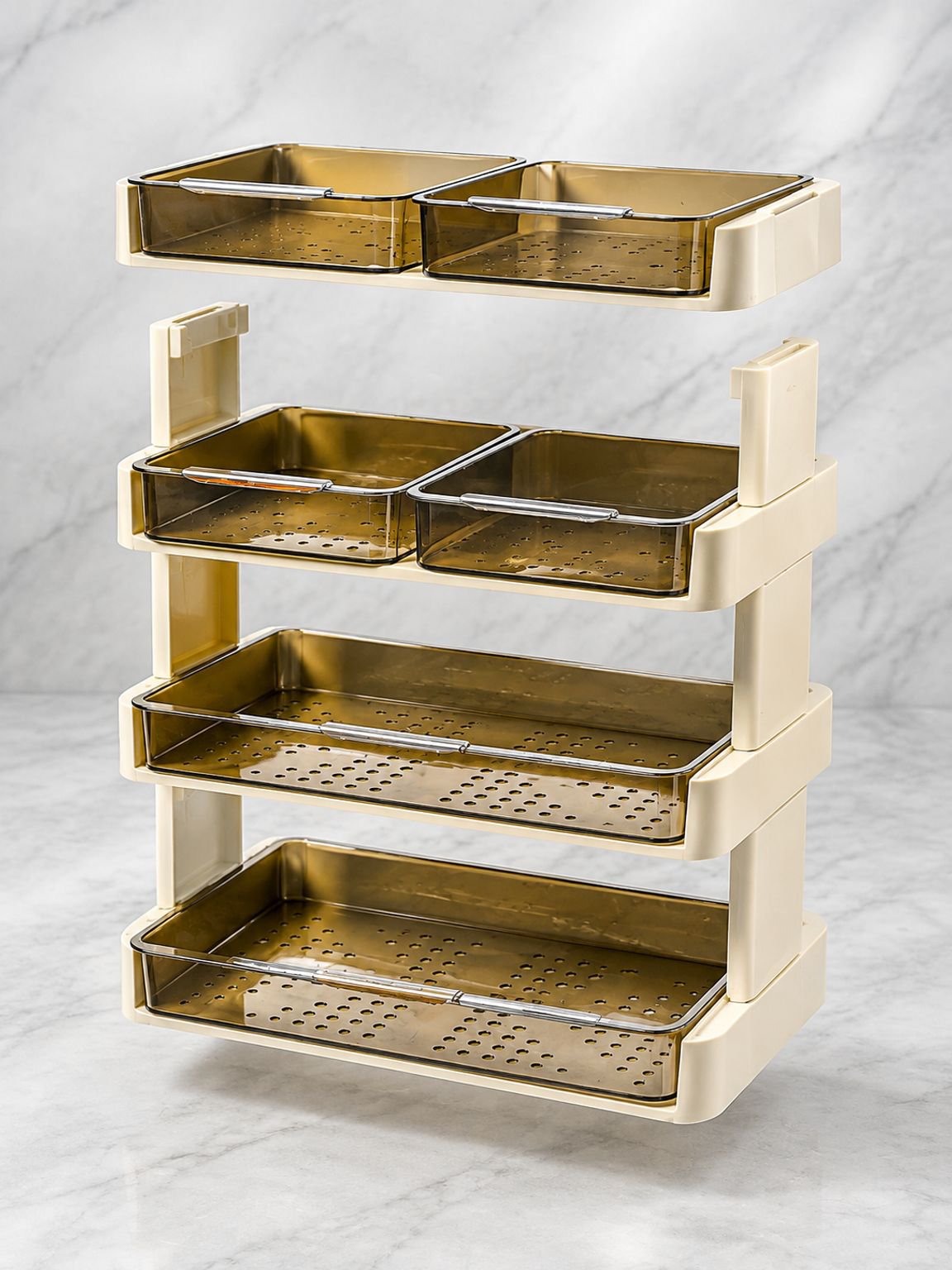 Design élégant et fonctionnel de l'étagère de rangement cuisine