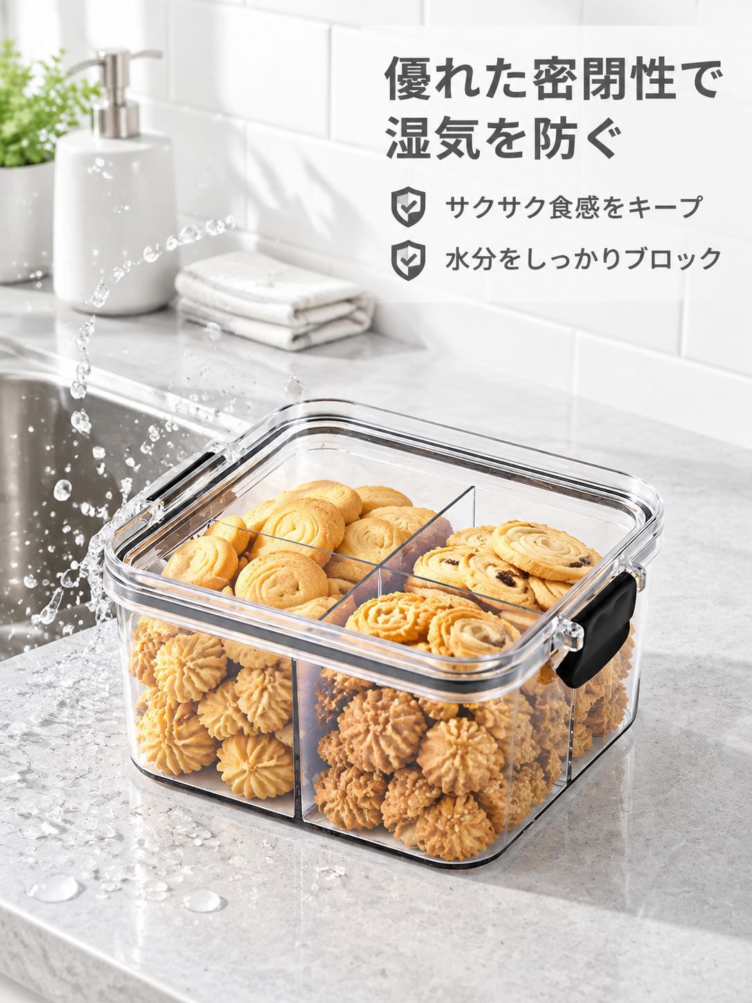 食品級透明キッチン プラスチック密閉保存容器