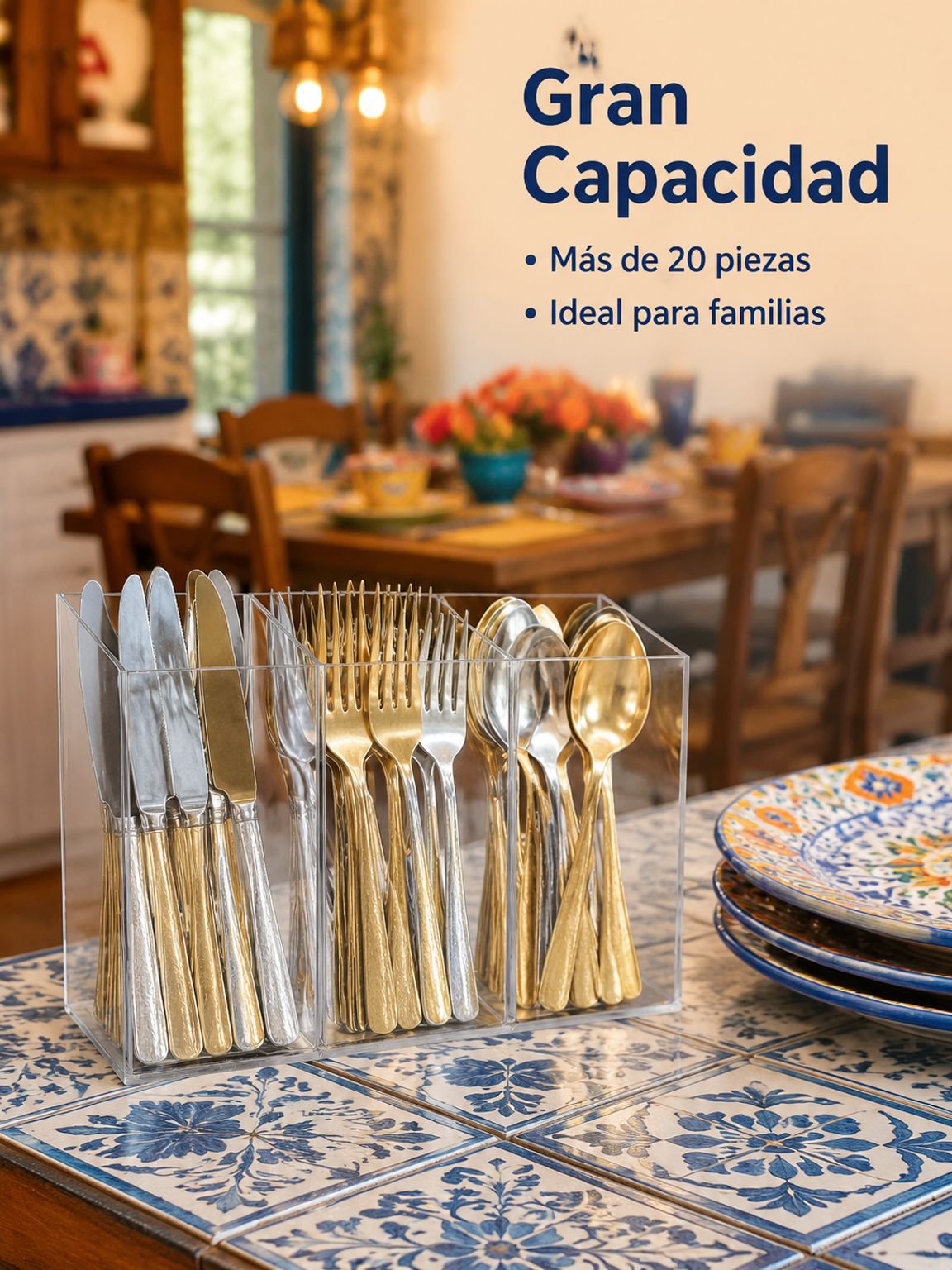 Tubo separador para guardar cubiertos