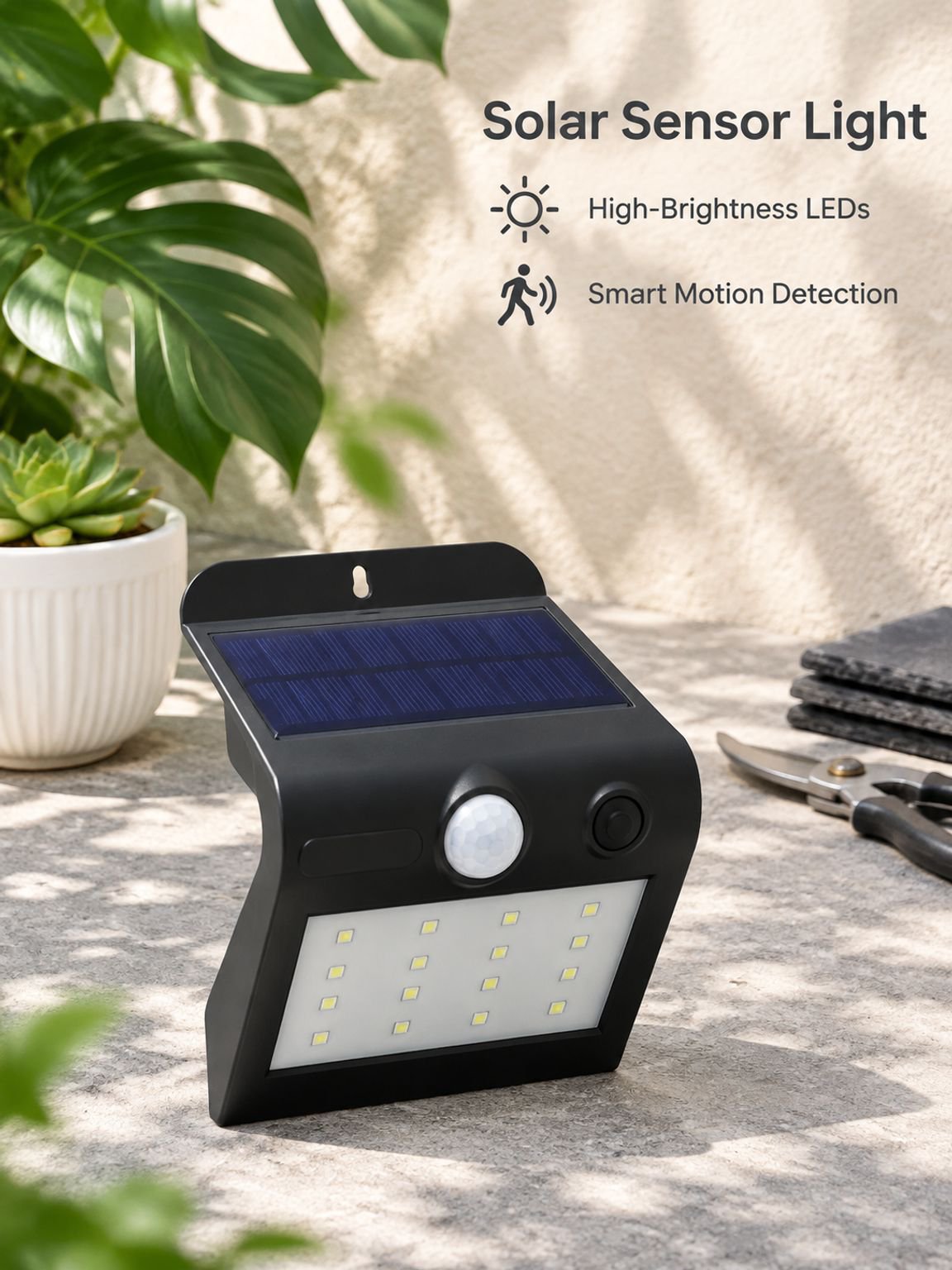 Solar Wall Light Waterproof Outdoor Human Sensor