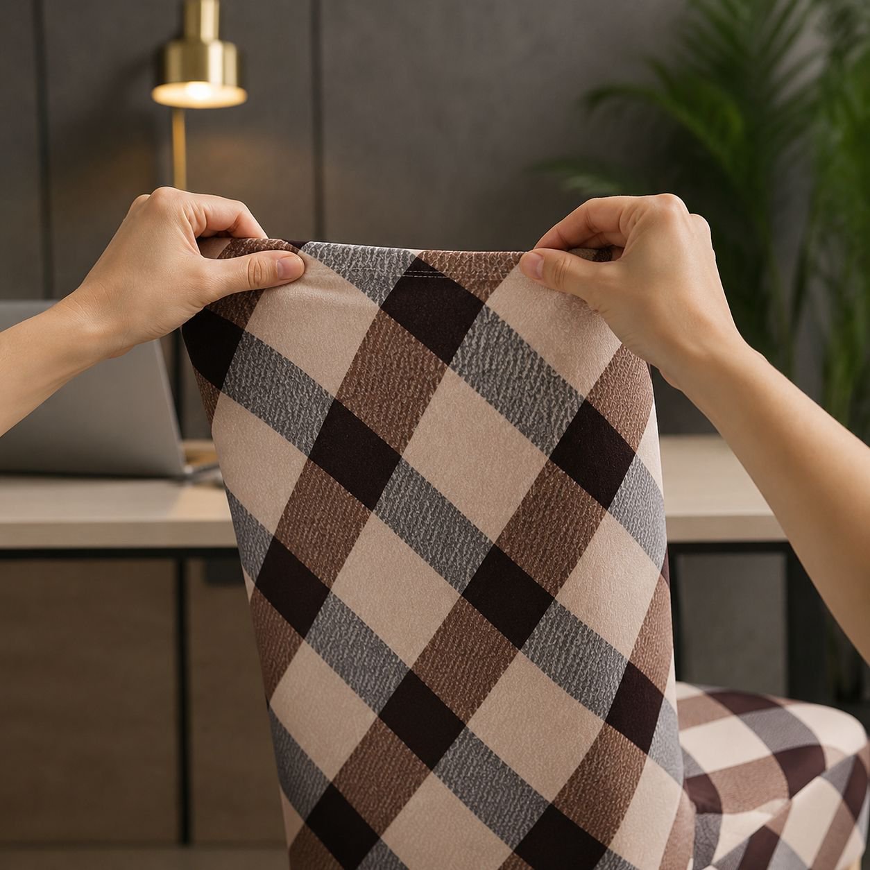 Elastic Chair Cover with Various Prints for Office