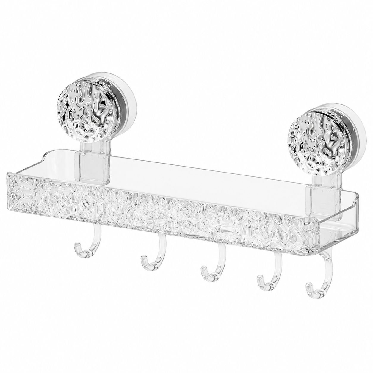 No-Drill Glacier Pattern Suction Cup Wall Shelf