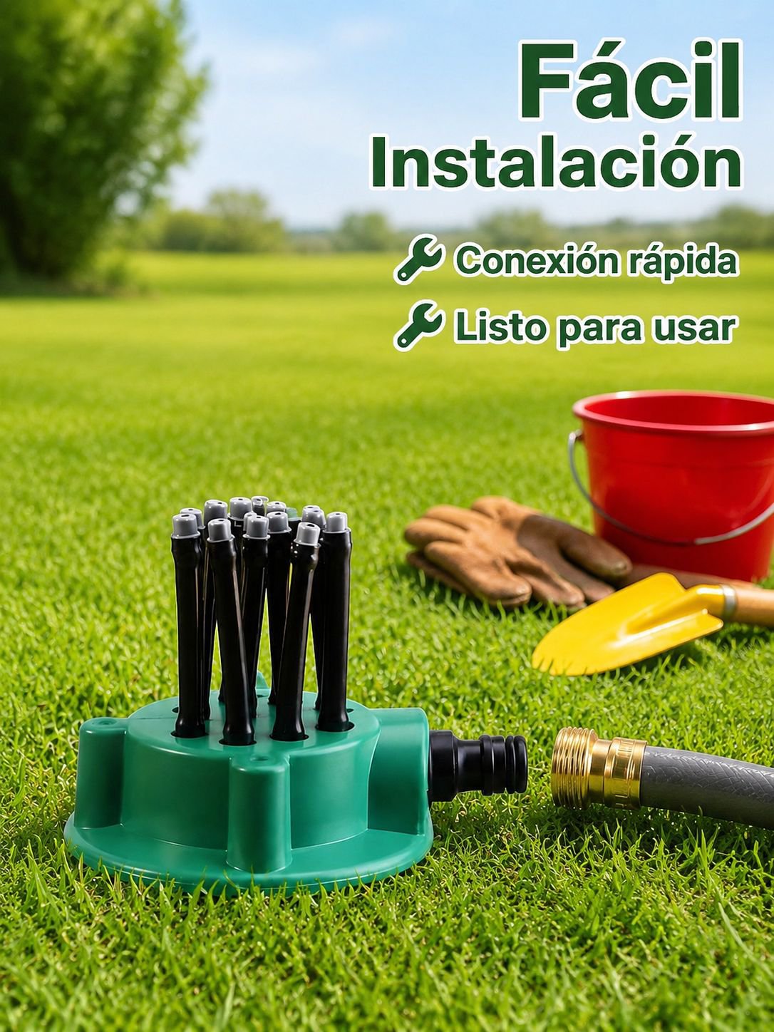 Cabezal de rociador de jardín de rotación automática de 360 grados