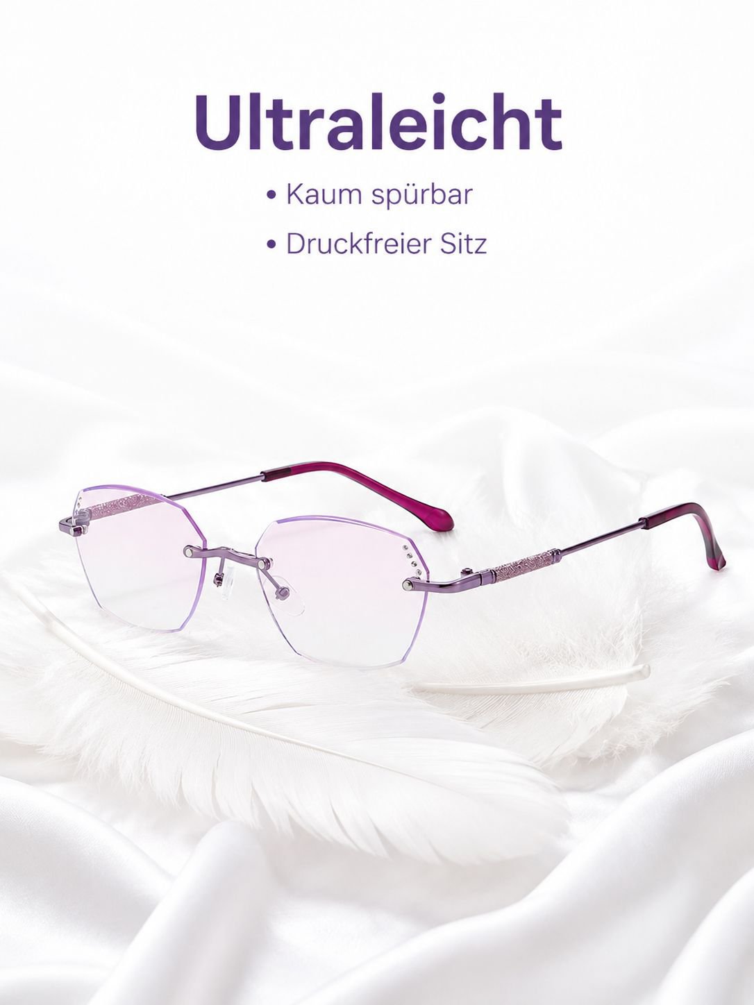 Diamantgeschliffene randlose Blaulichtfilter-Lesebrille