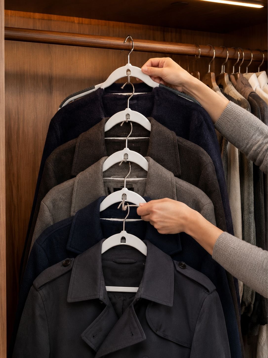Rutschfeste Kleiderbügel mit ergonomischem Schulterwinkel