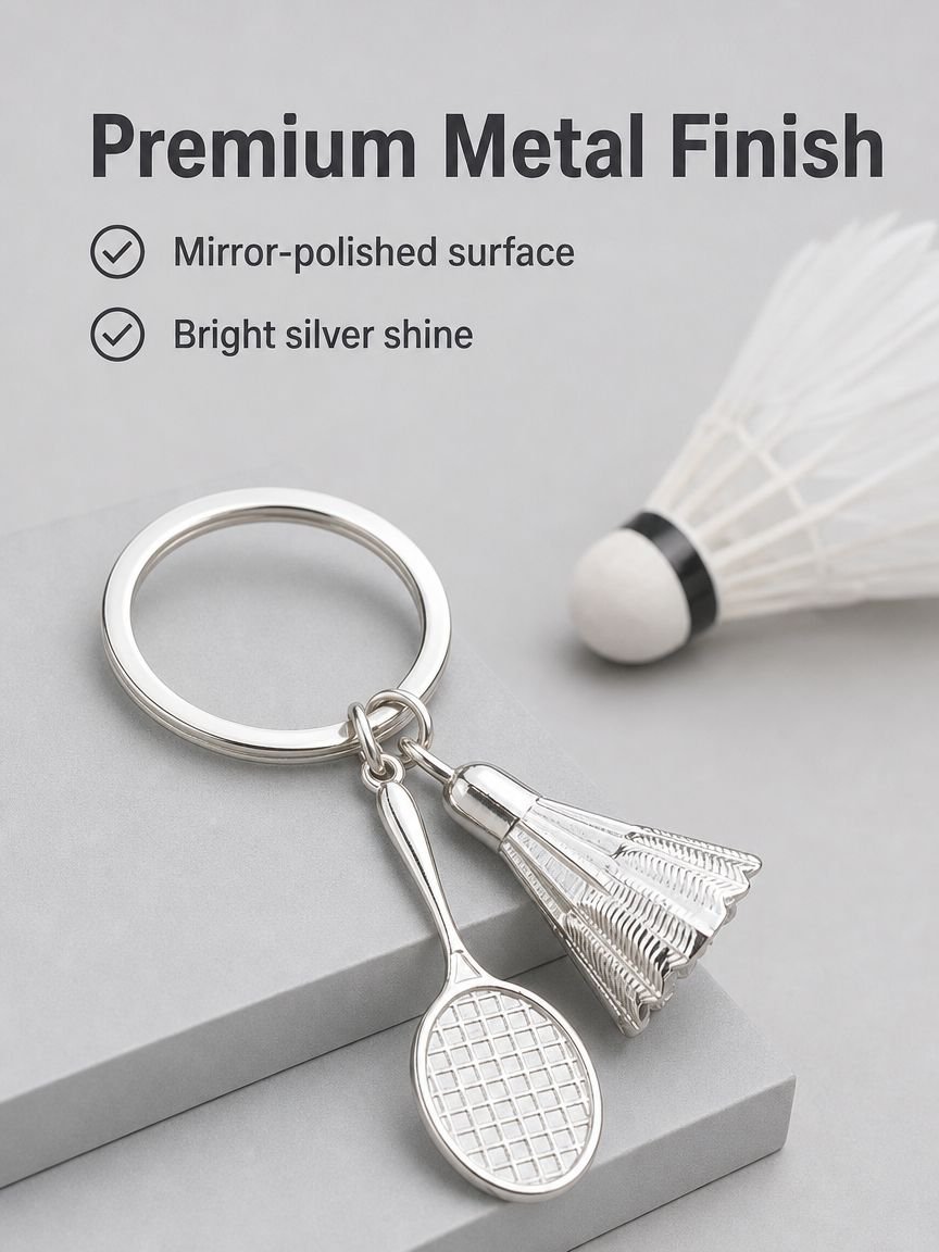 Badminton Racket Keychain