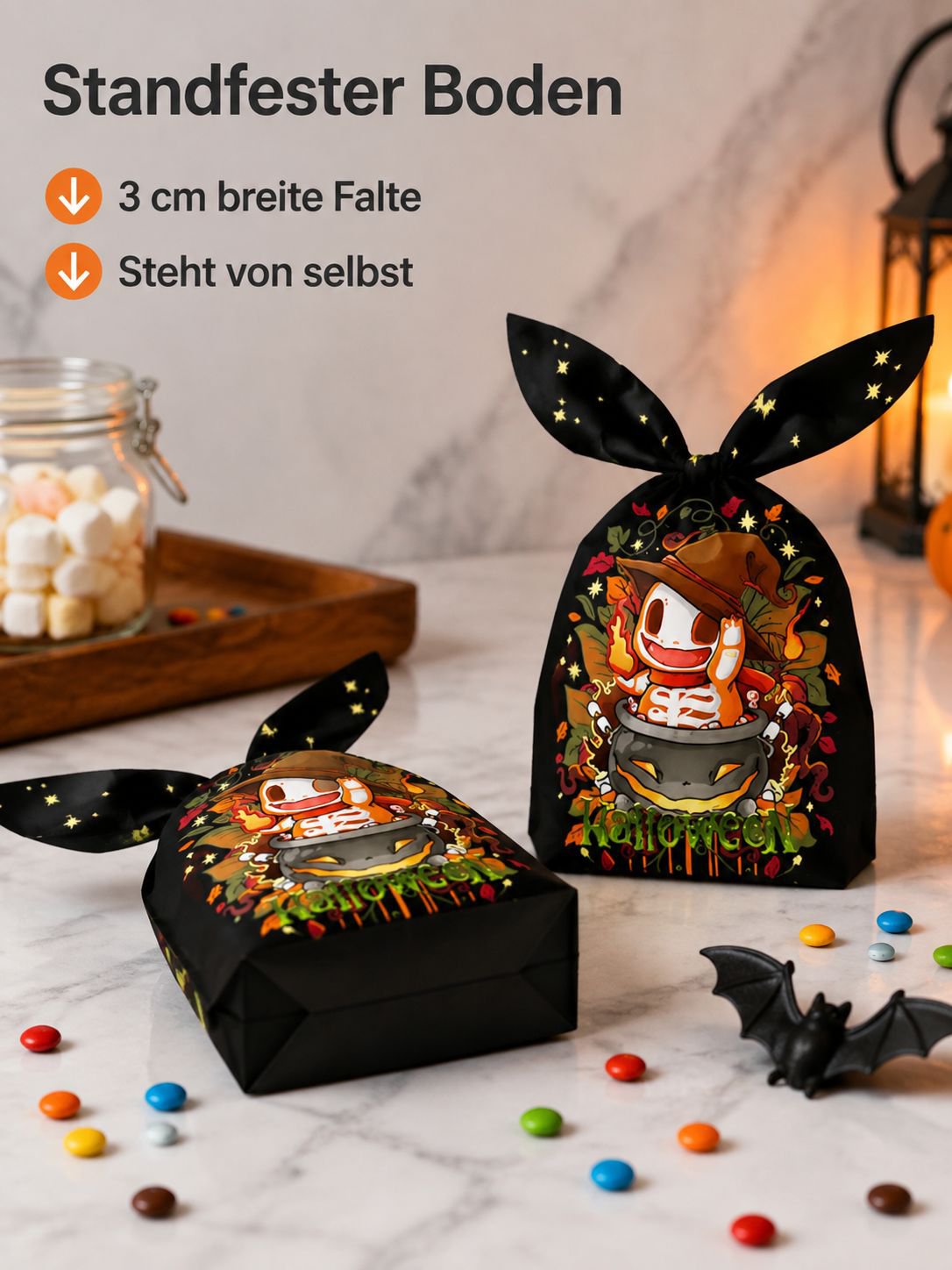 Vielseitige Tüten für Süßigkeiten und kleine Geschenke zu Halloween