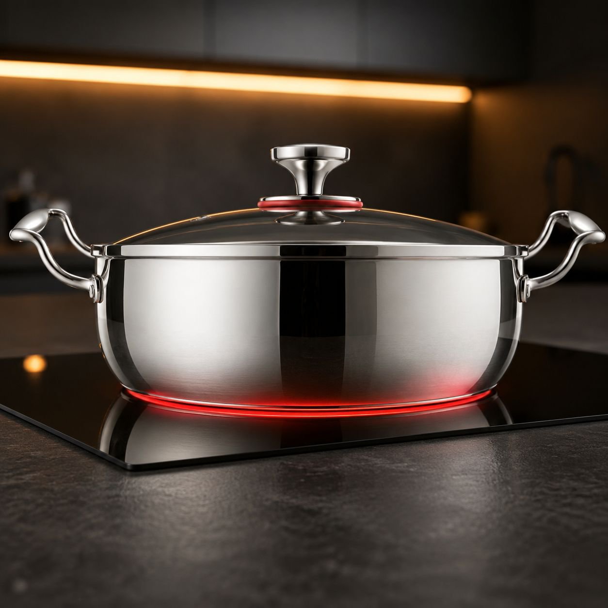 Ergonomic Handles on Induction Cooker Soup Pot