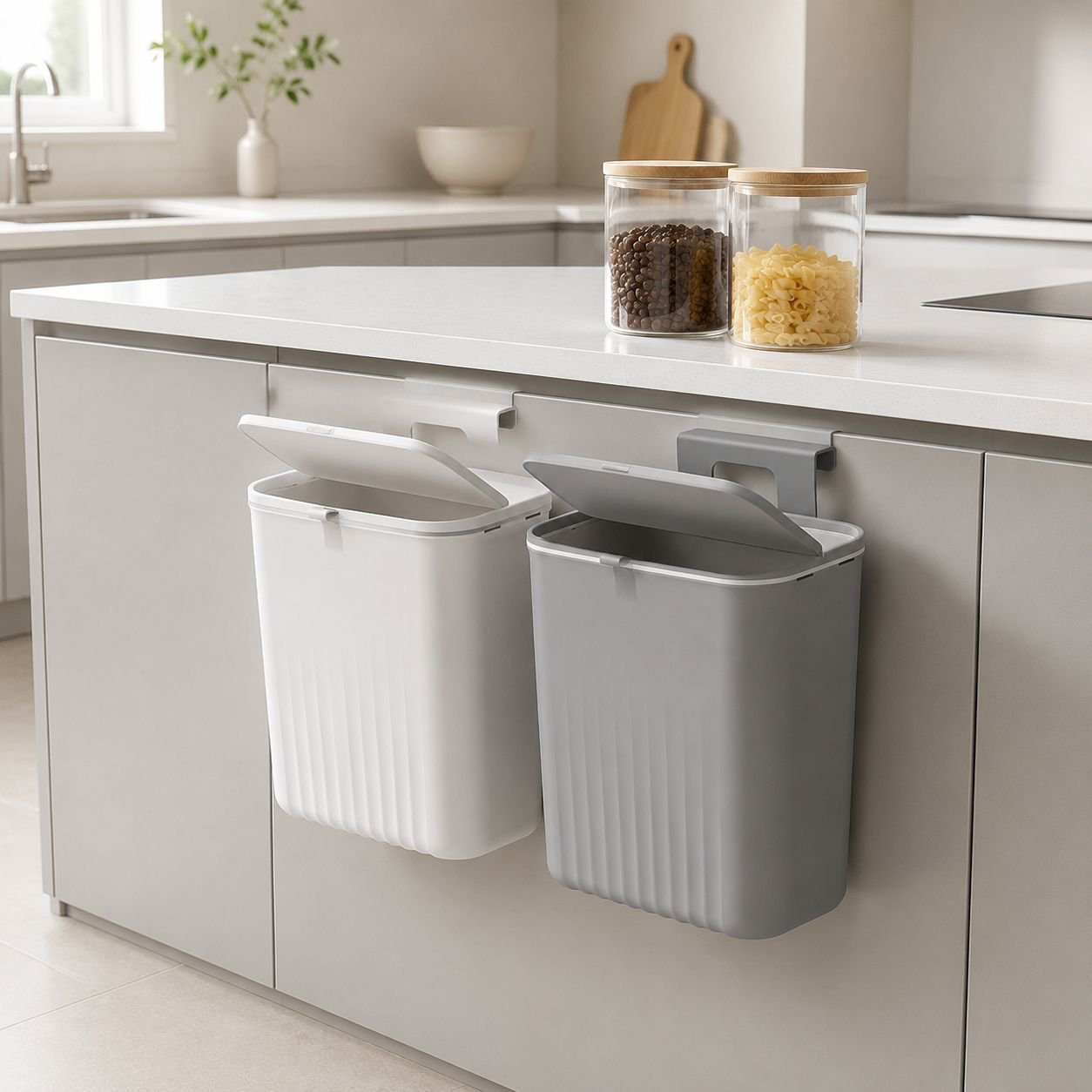 Wall-mounted Sliding Lid Waste Bin