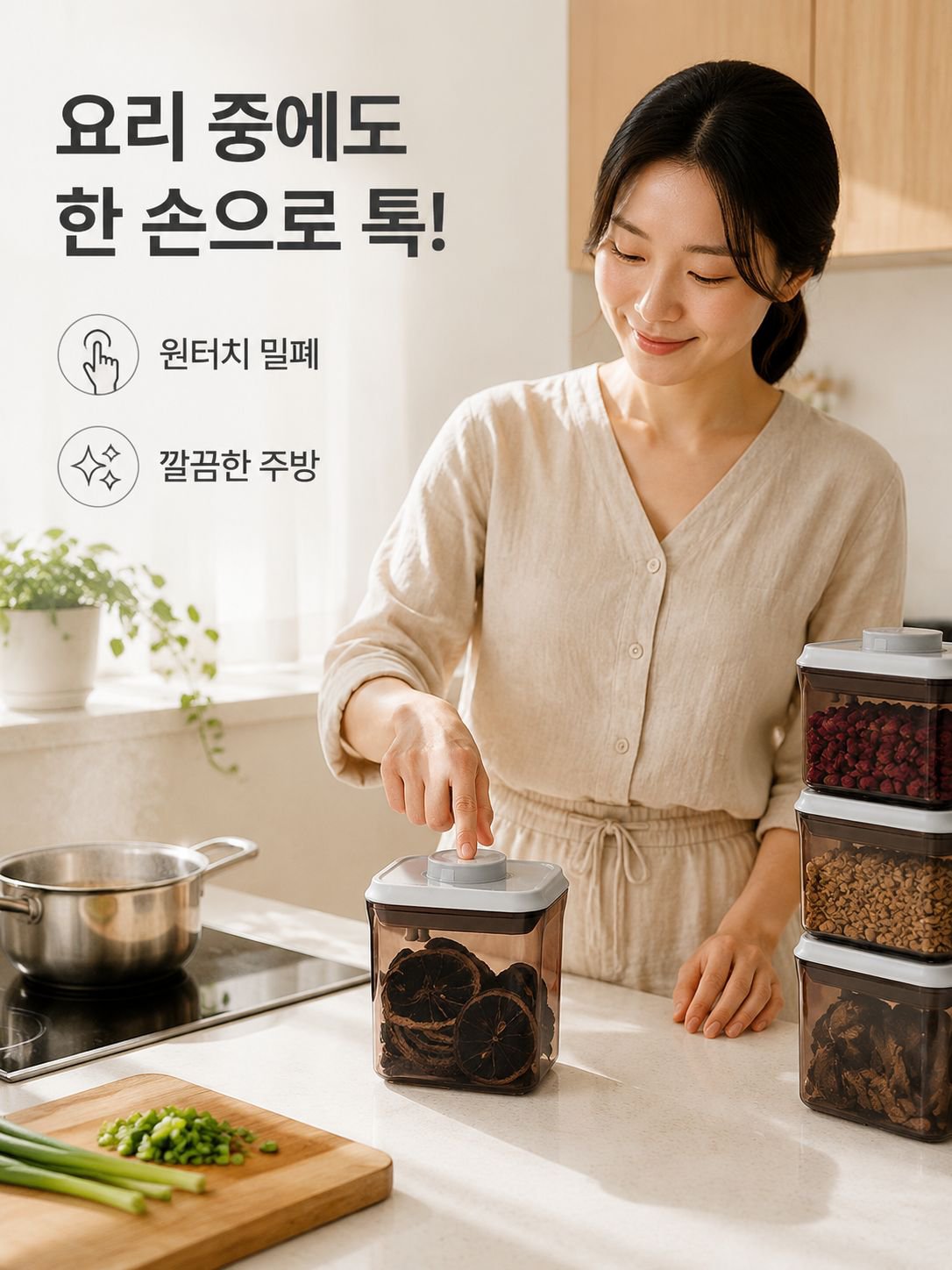 주방 곡물 밀폐 용기
