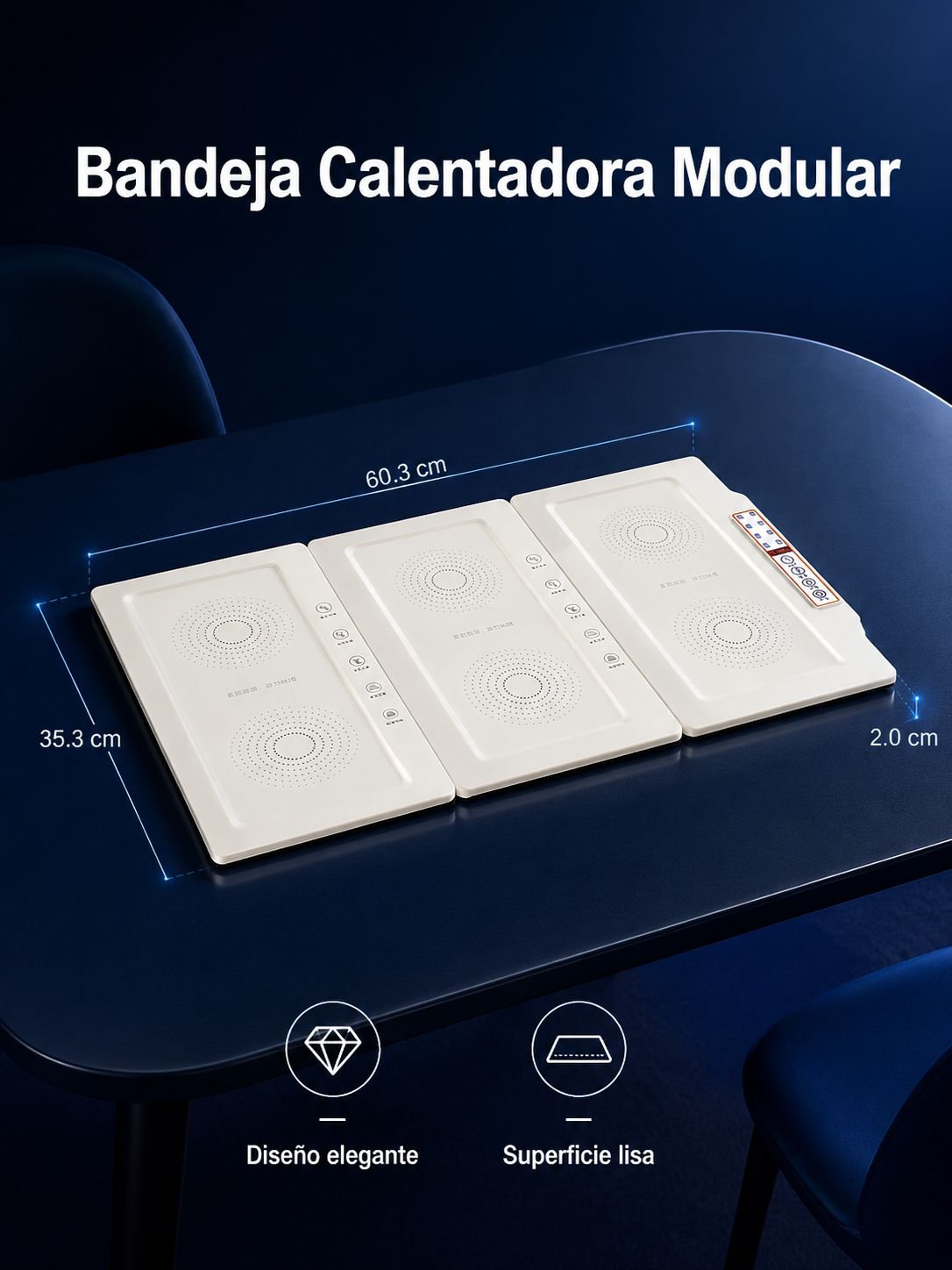 Calentador de Platos Multifuncional para Casa, Mesa de Comida Caliente Plegable y Modular
