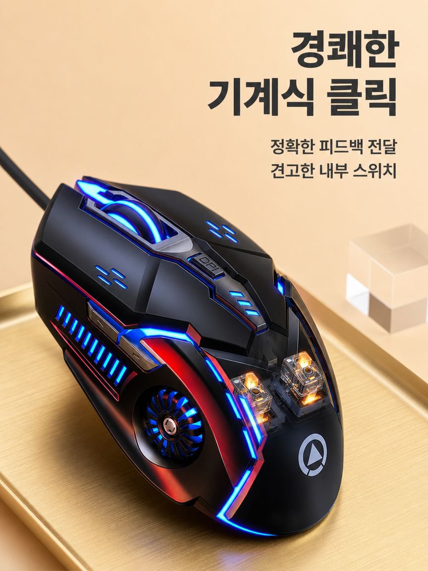 인체공학적 설계로 편안한 그립감의 마우스