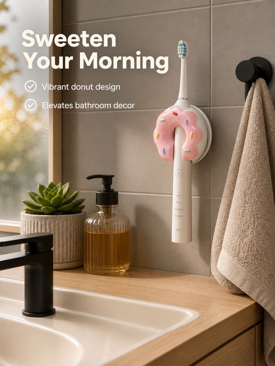 Donut Toothbrush Holder Organizer
