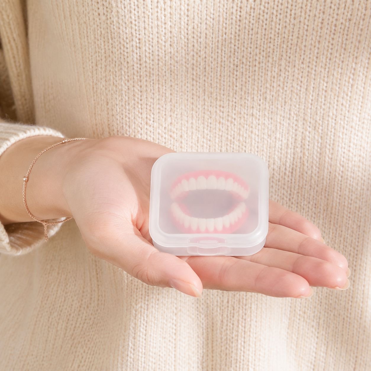 Portable Denture Box for Home and Travel