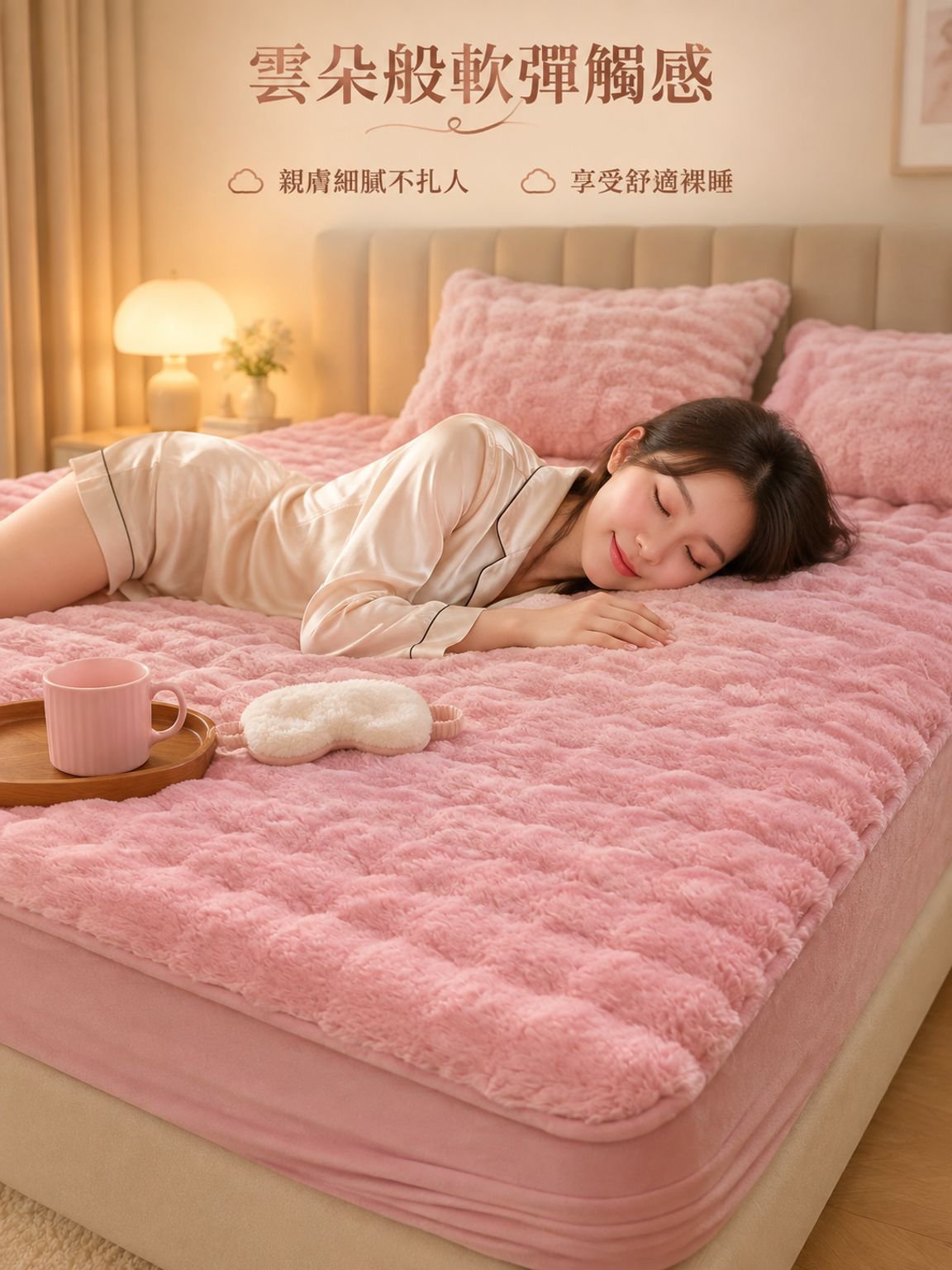 輕奢加厚毛絨床笠