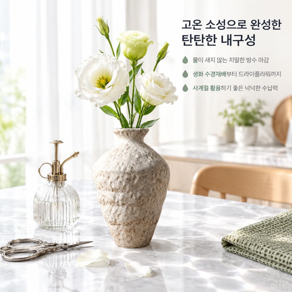 와비사비 빈티지 징더전 도자기 화병 화이트 프로스트 대형 꽃꽂이 수경재배 인테리어 오브제