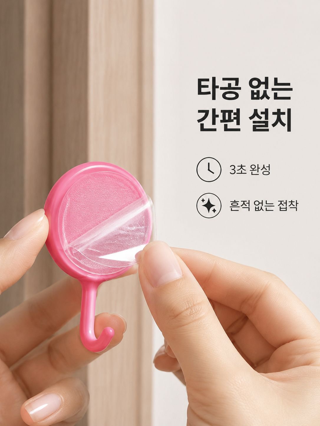 주방 욕실 문뒤 무타공 접착 다기능 캐릭터 후크