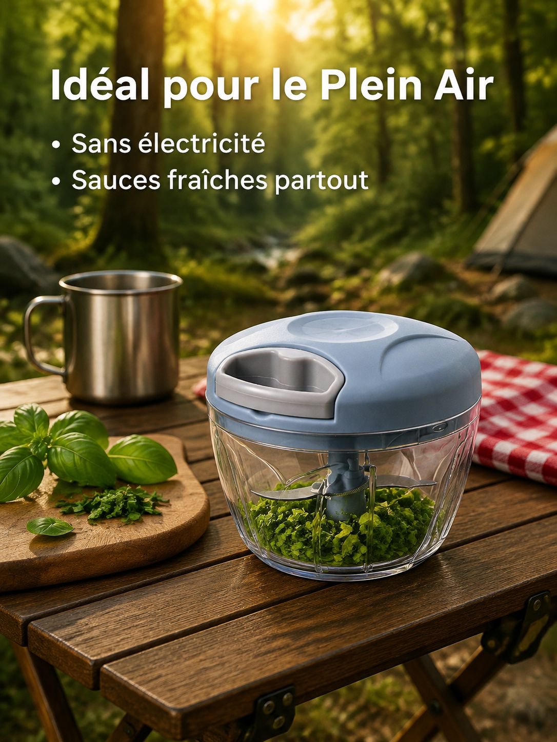 Accessoire pratique pouvant hacher ail et autres ingrédients