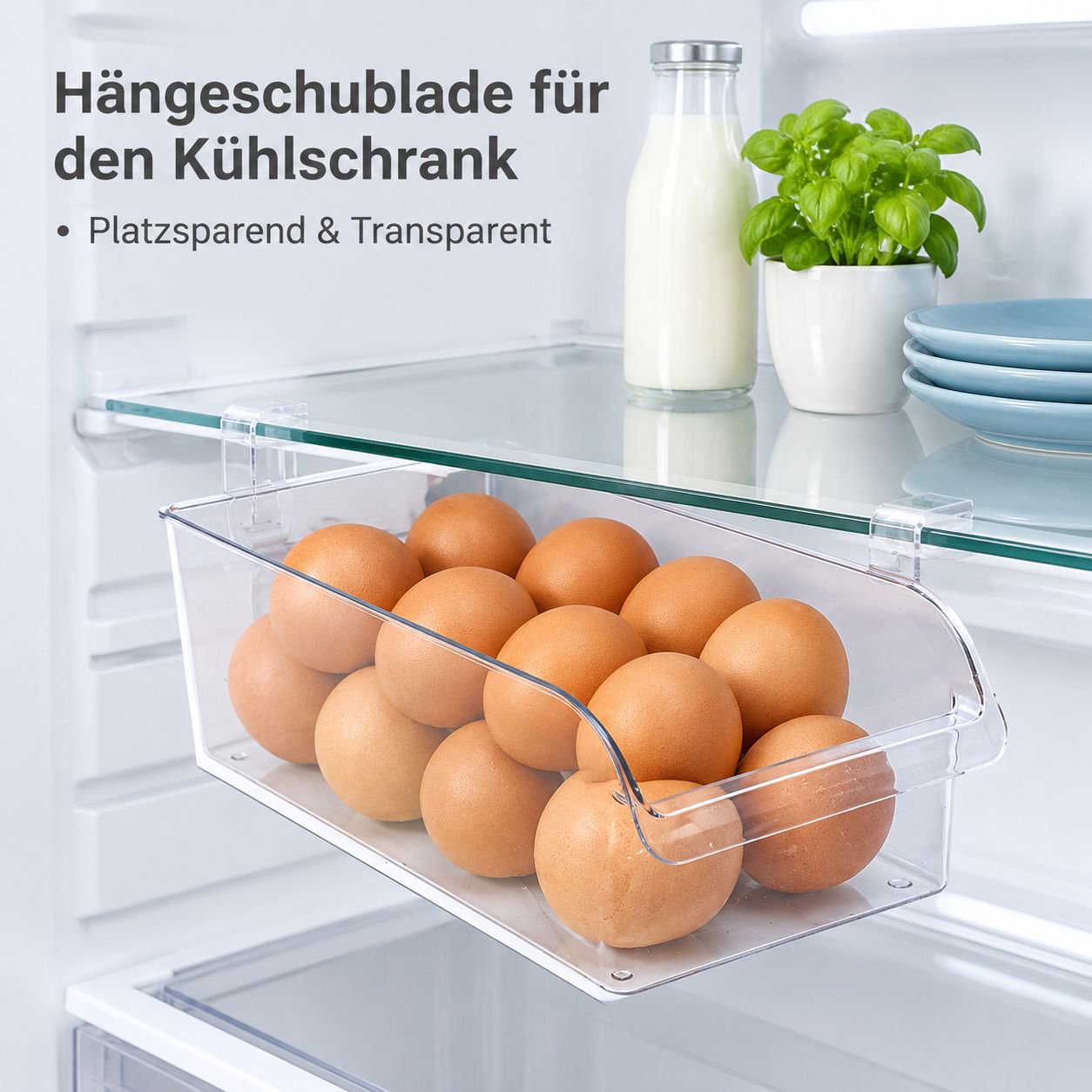Kühlschrank Organizer Schublade Aufbewahrungsbox für Lebensmittel & Eier