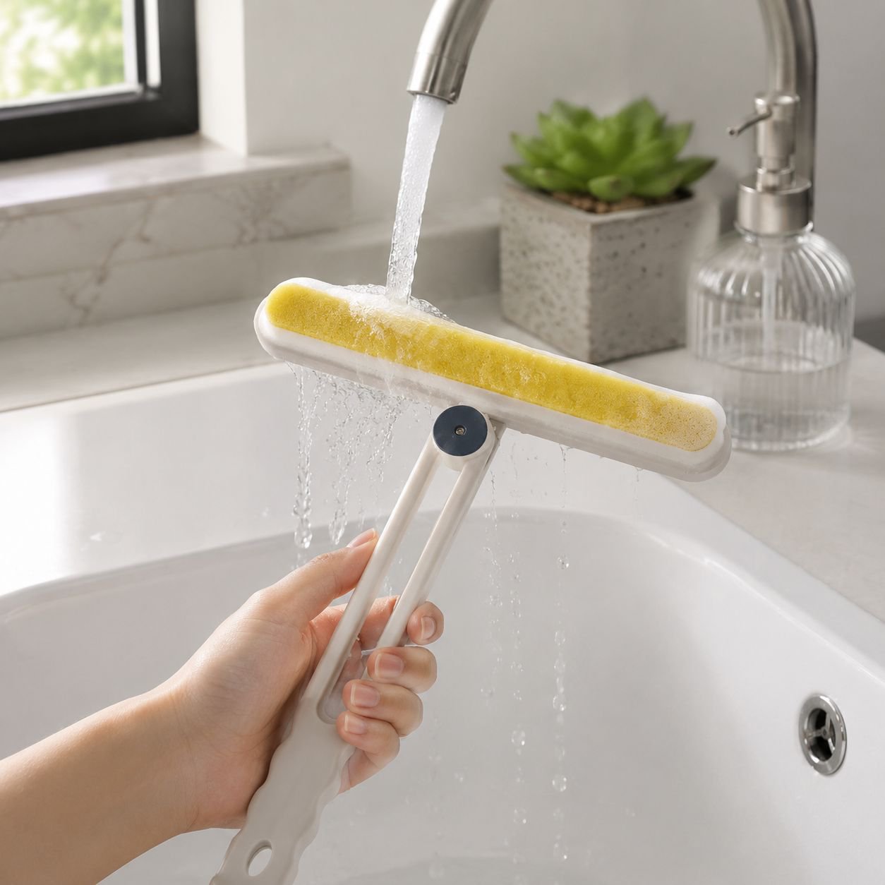 Window and bathroom glass cleaner for sparkling results