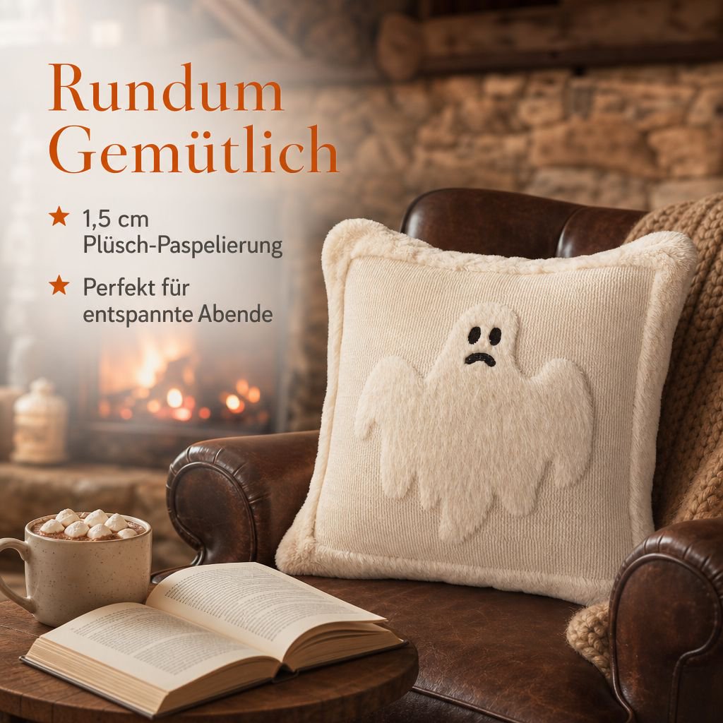 Halloween Geister-Kürbis Kissenbezug Plüsch Sofa Kissenhülle Wohnkultur