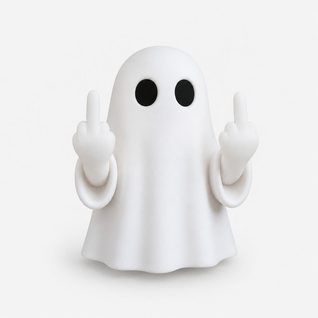 Funny Ghost Middle Finger Wall-mounted Night Light