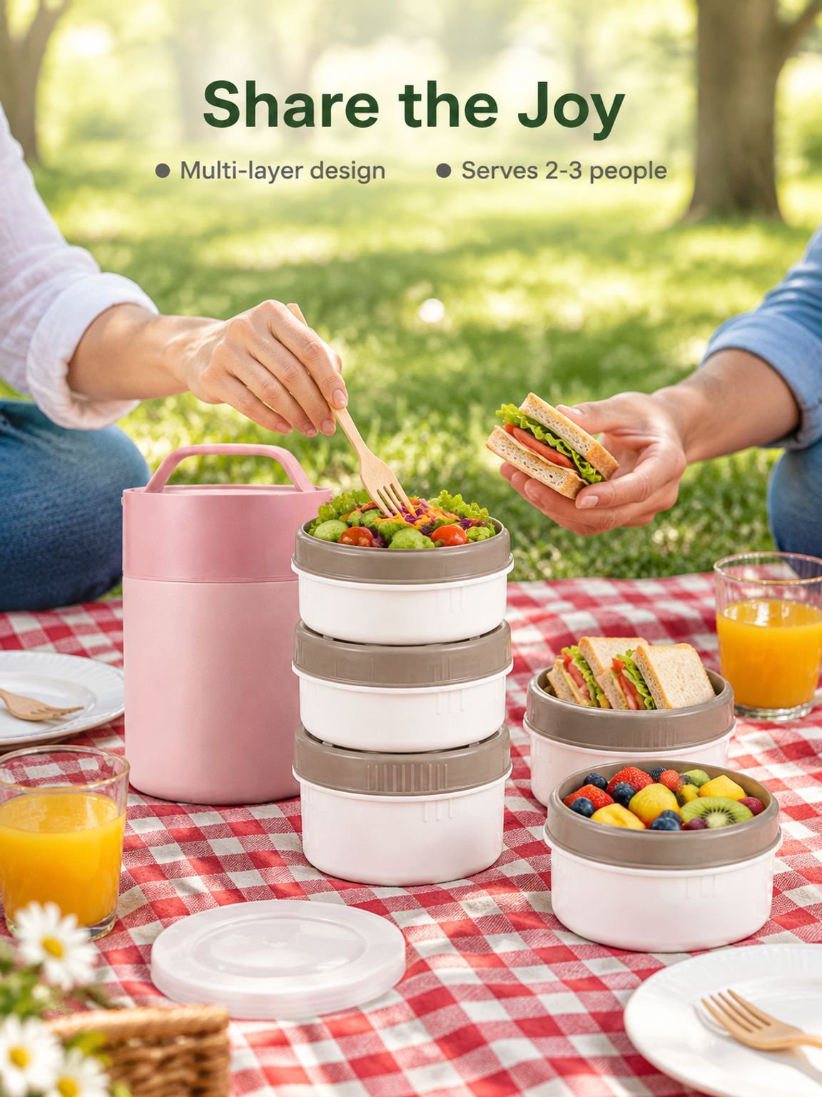 Multi-layer 304 stainless steel lunch box