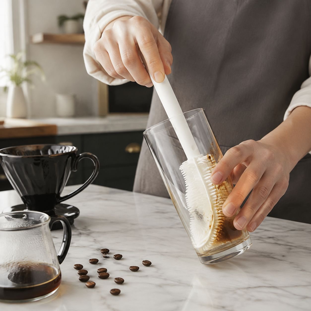 Cleaning Brush Easily Reaching Bottle Bottom