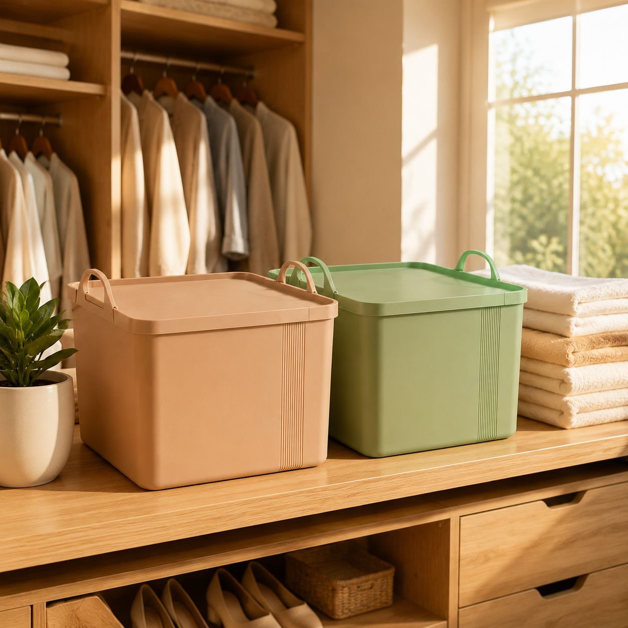 Portable Large-capacity Storage Bin for Clothes and Toys