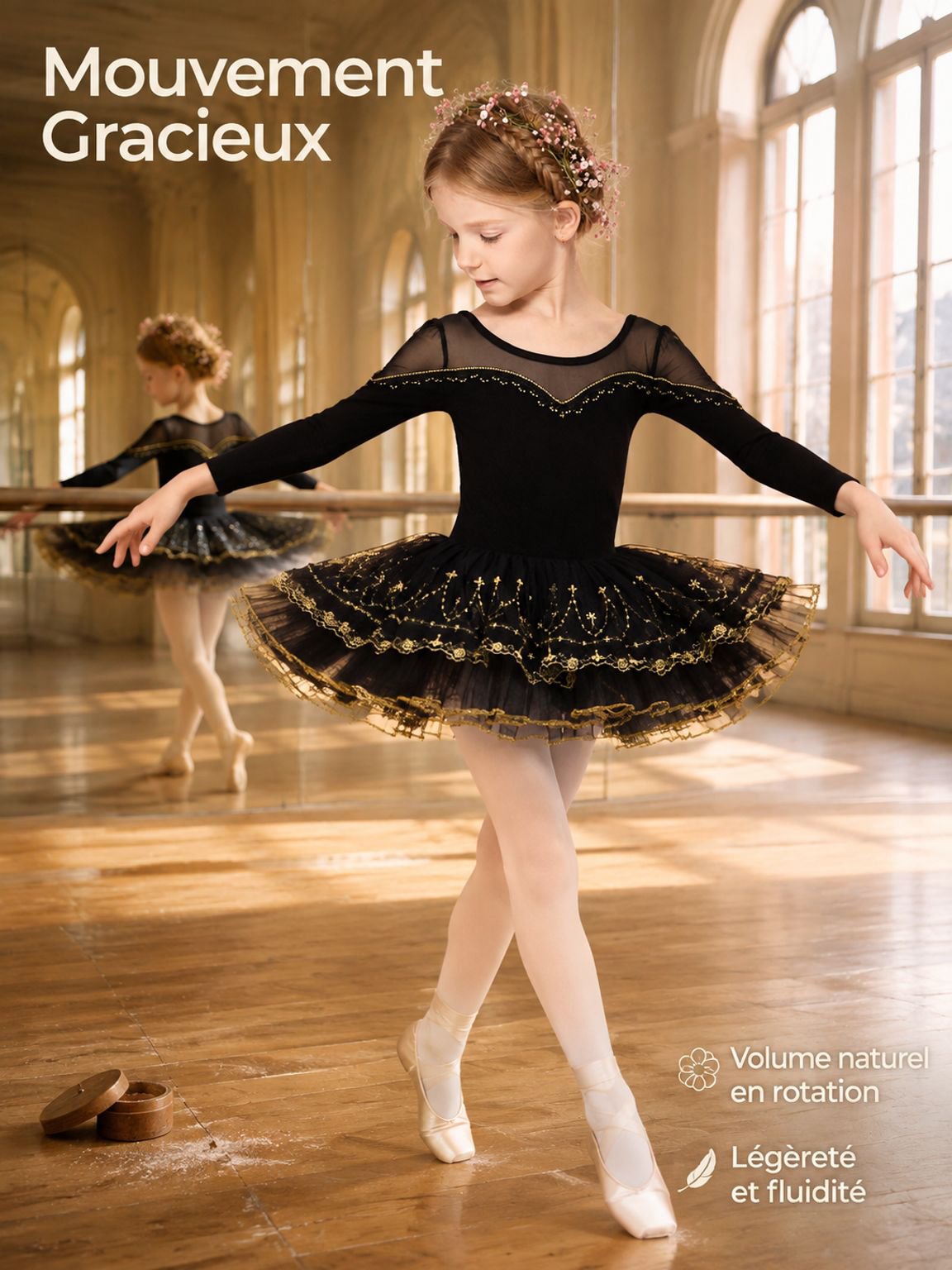 Costume de danse pour fille confortable et flexible