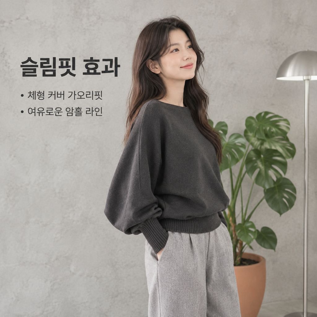 여성용 오프숄더 니트 스웨터 (릴렉스드 핏)