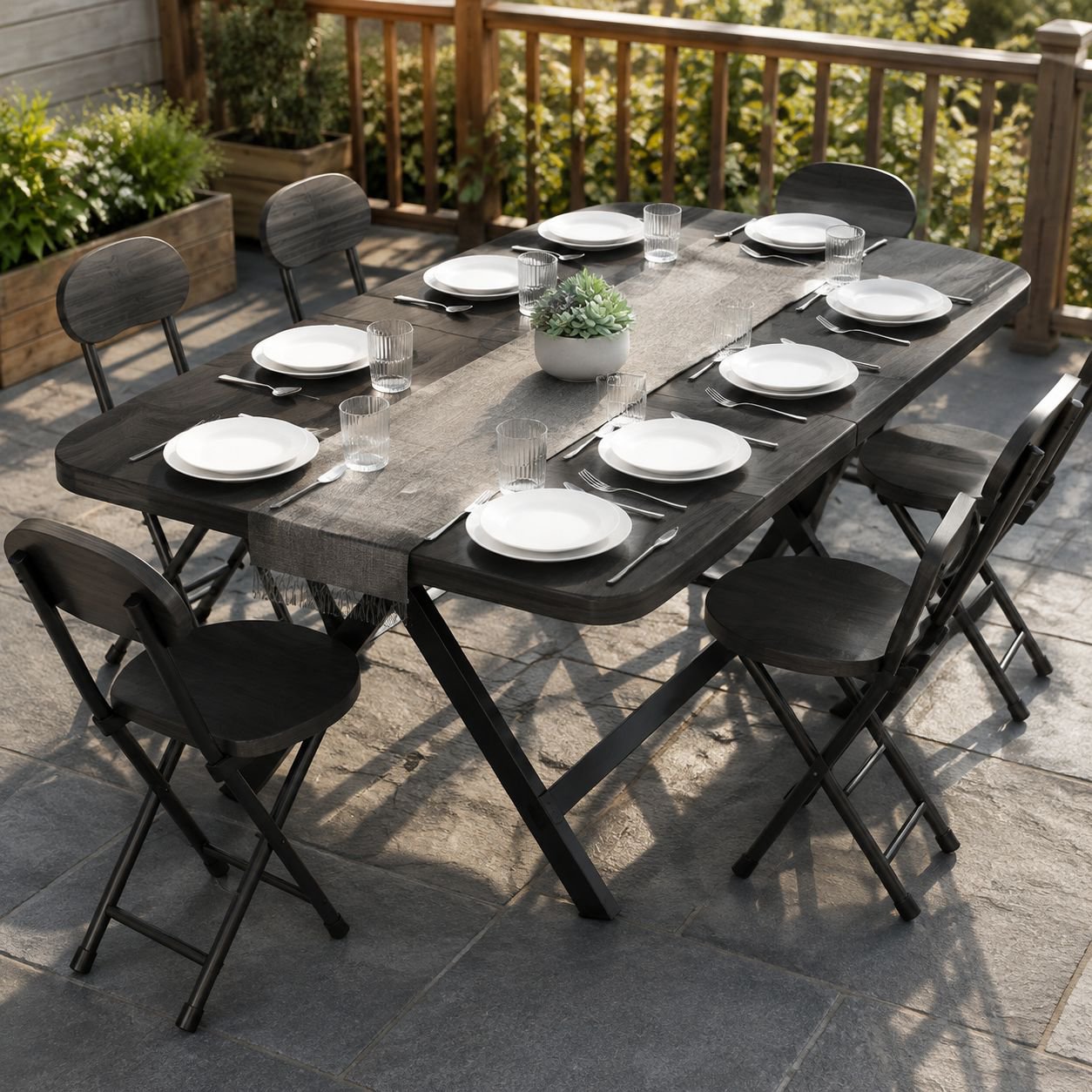 Easy-to-carry portable table with durable frame
