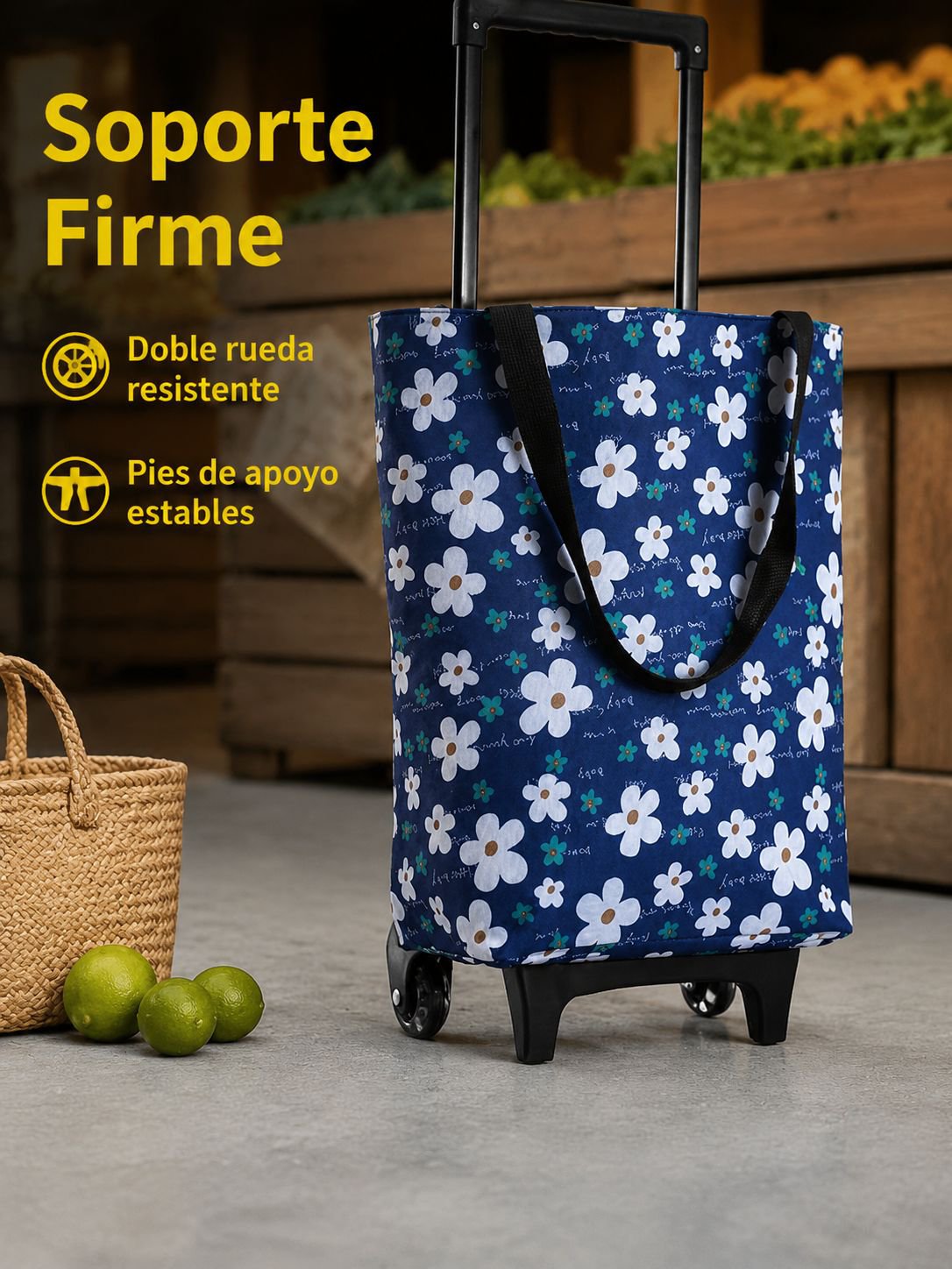 Carro con ruedas transfronterizo, bolsa de compras, supermercado, carrito de compras, bolsa de tela,
