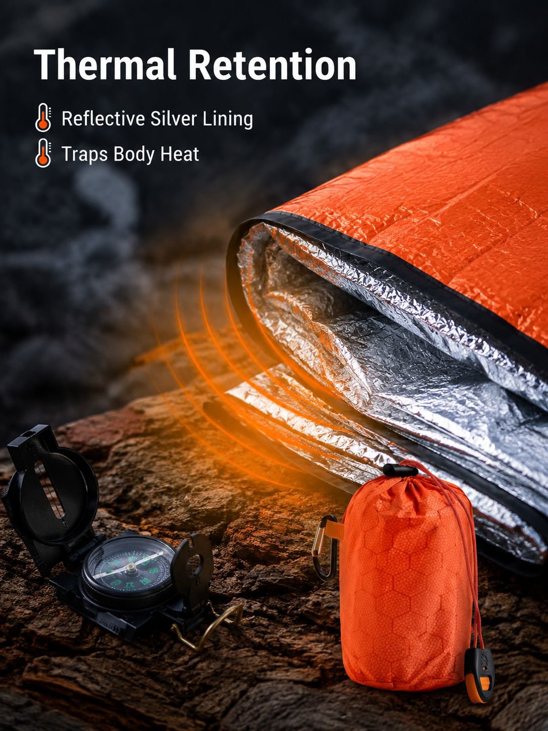 Outdoor emergency sleeping bags and blankets