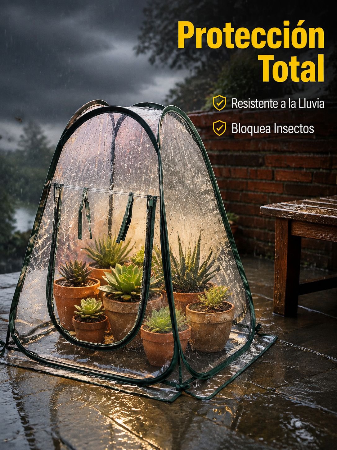 Mini invernadero de balcón, cubierta protectora transparente plegable para plantas