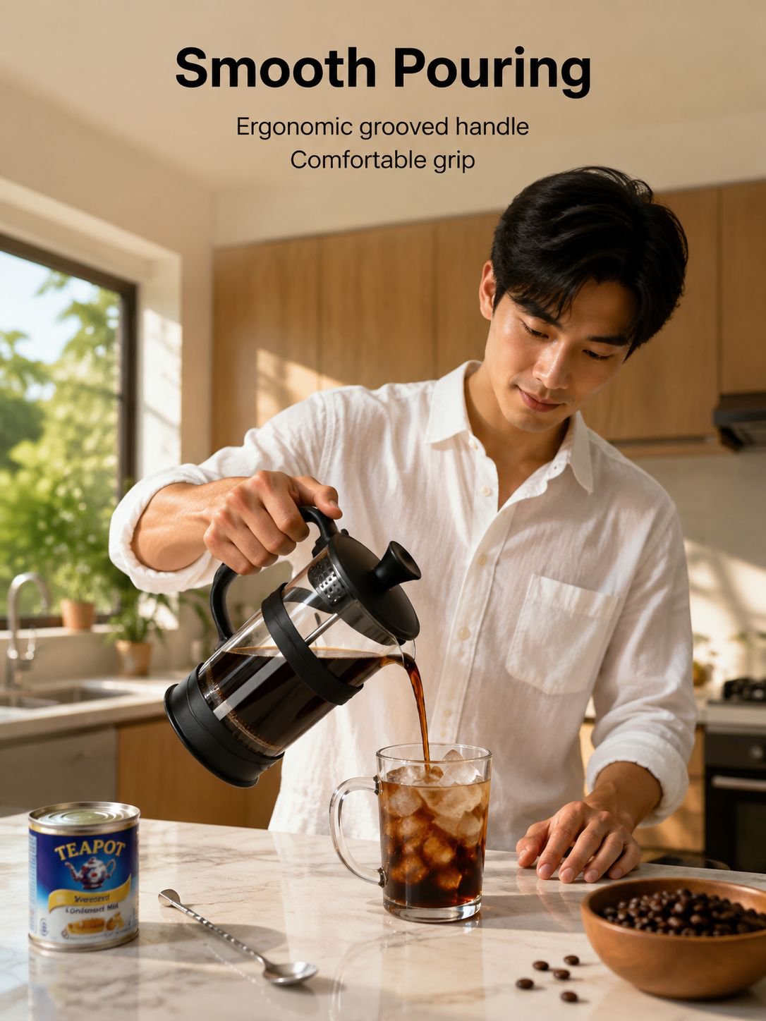 Heat resistant French press coffee pot