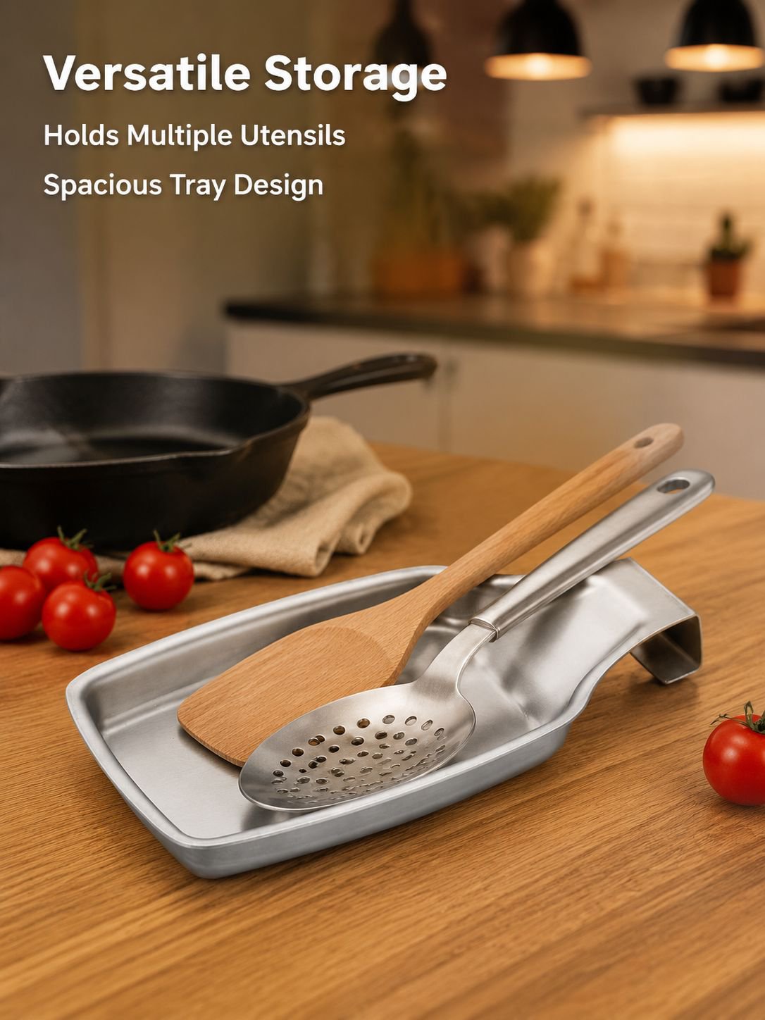 304 Stainless Steel Ladle Holder Kitchen Utensil Shelf Multipurpose Tray