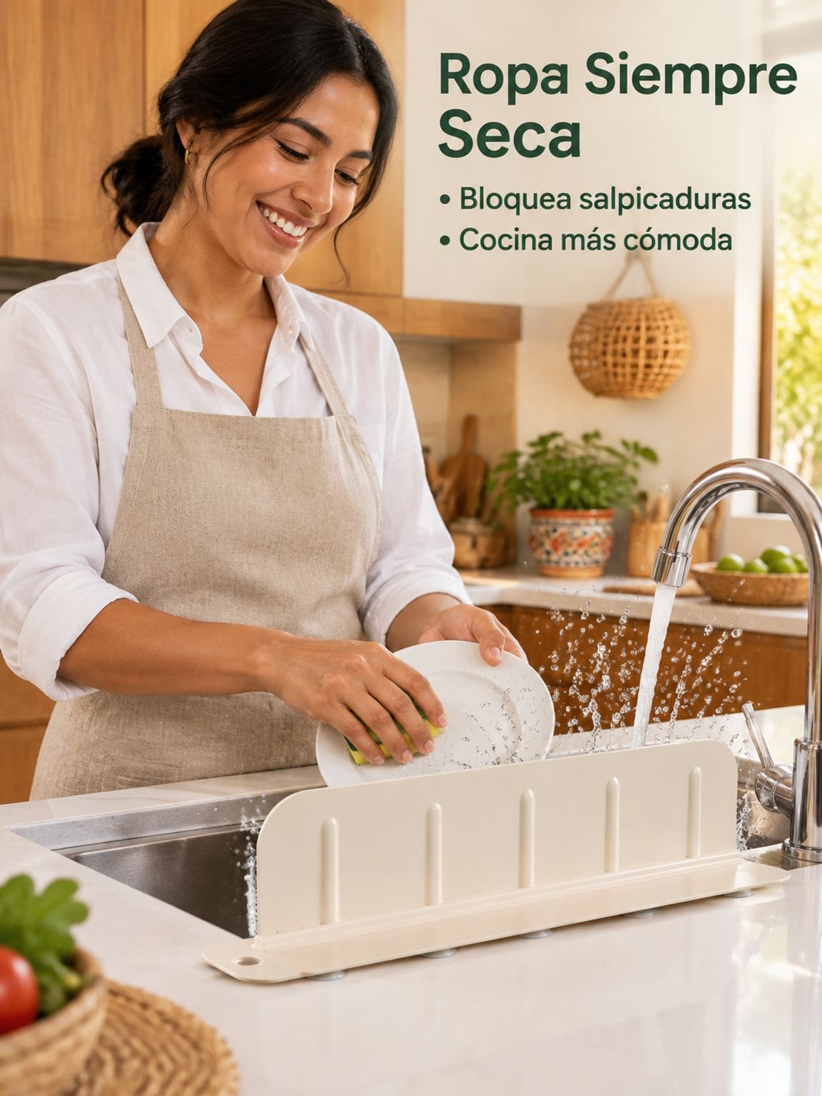Panel plegable de protección contra salpicaduras para fregadero