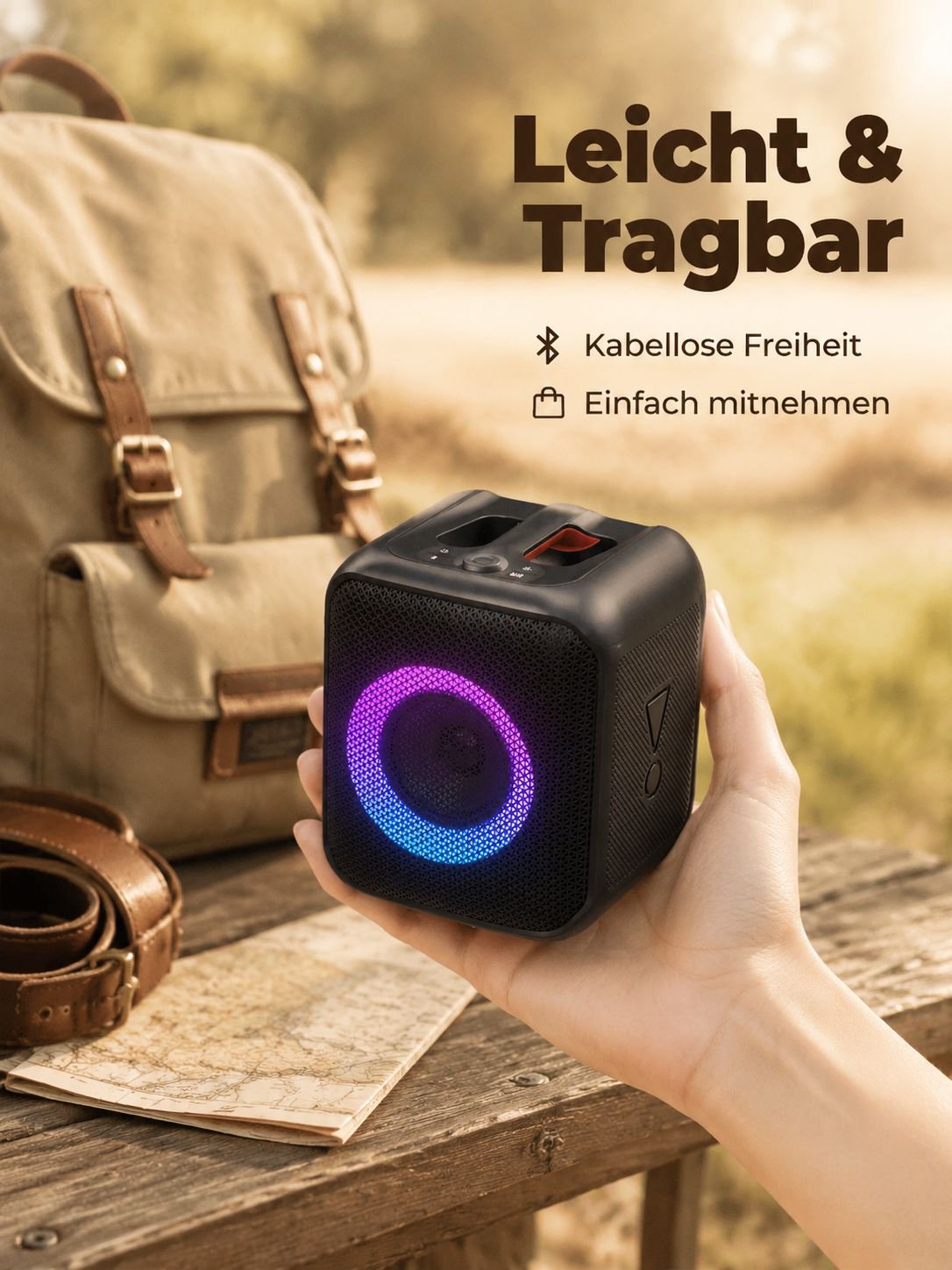 Tragbarer kabelloser Bluetooth-Lautsprecher